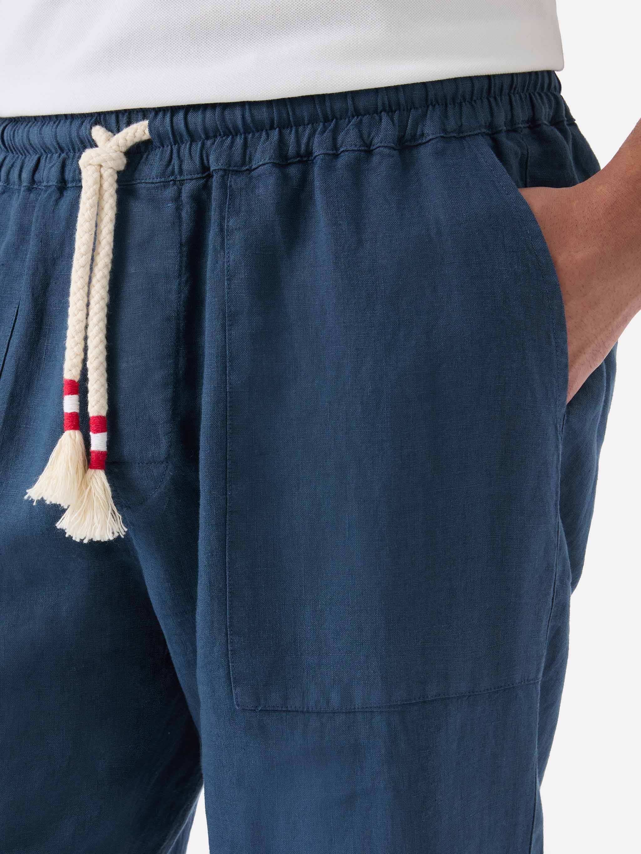 mc2-saint-barth-calais-pantaloni-in-lino-blu-navy-con-coulisse image 2