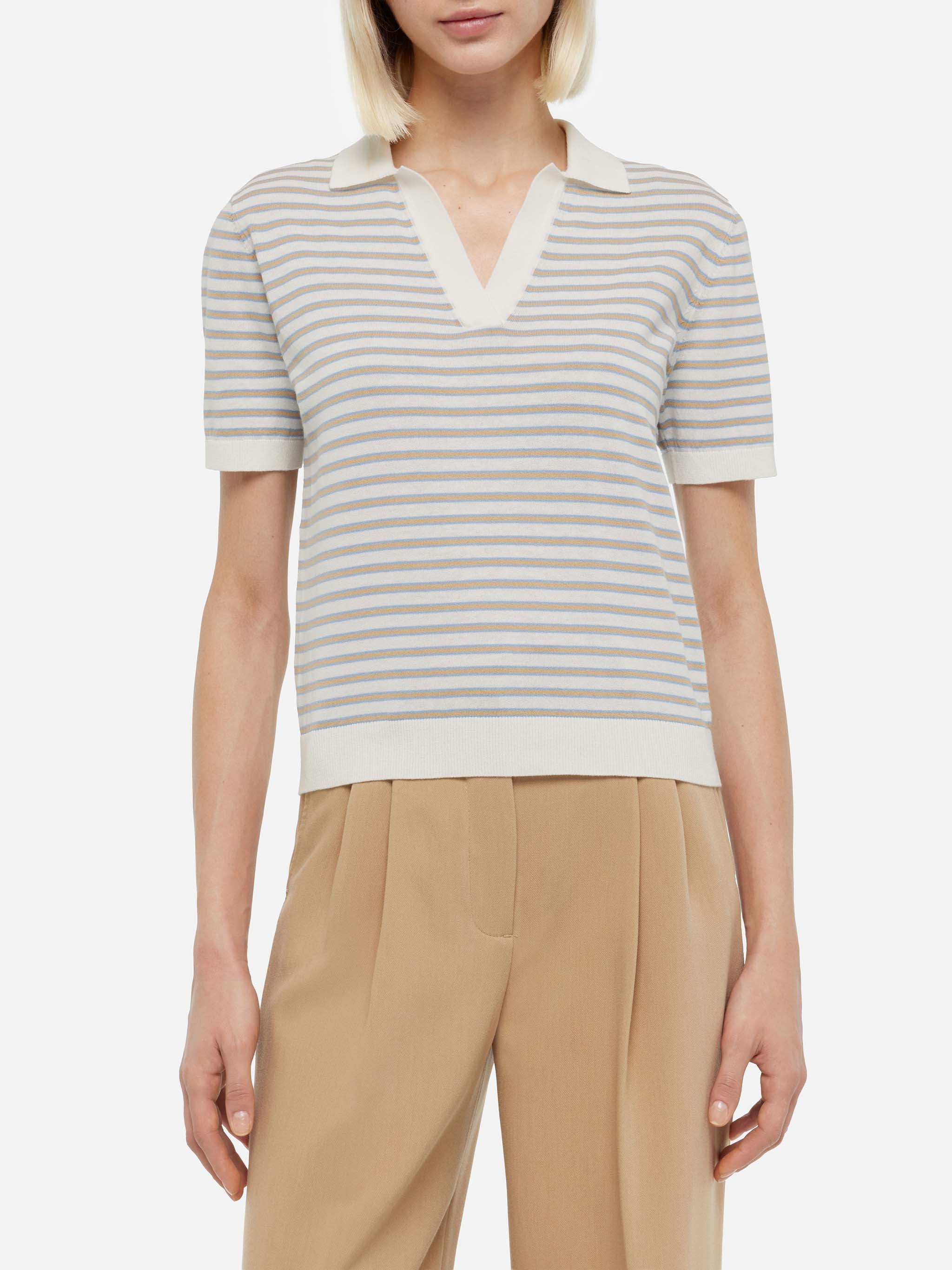 polo-evonne-in-maglia-a-righe-beige-mc2-saint-barth image 3
