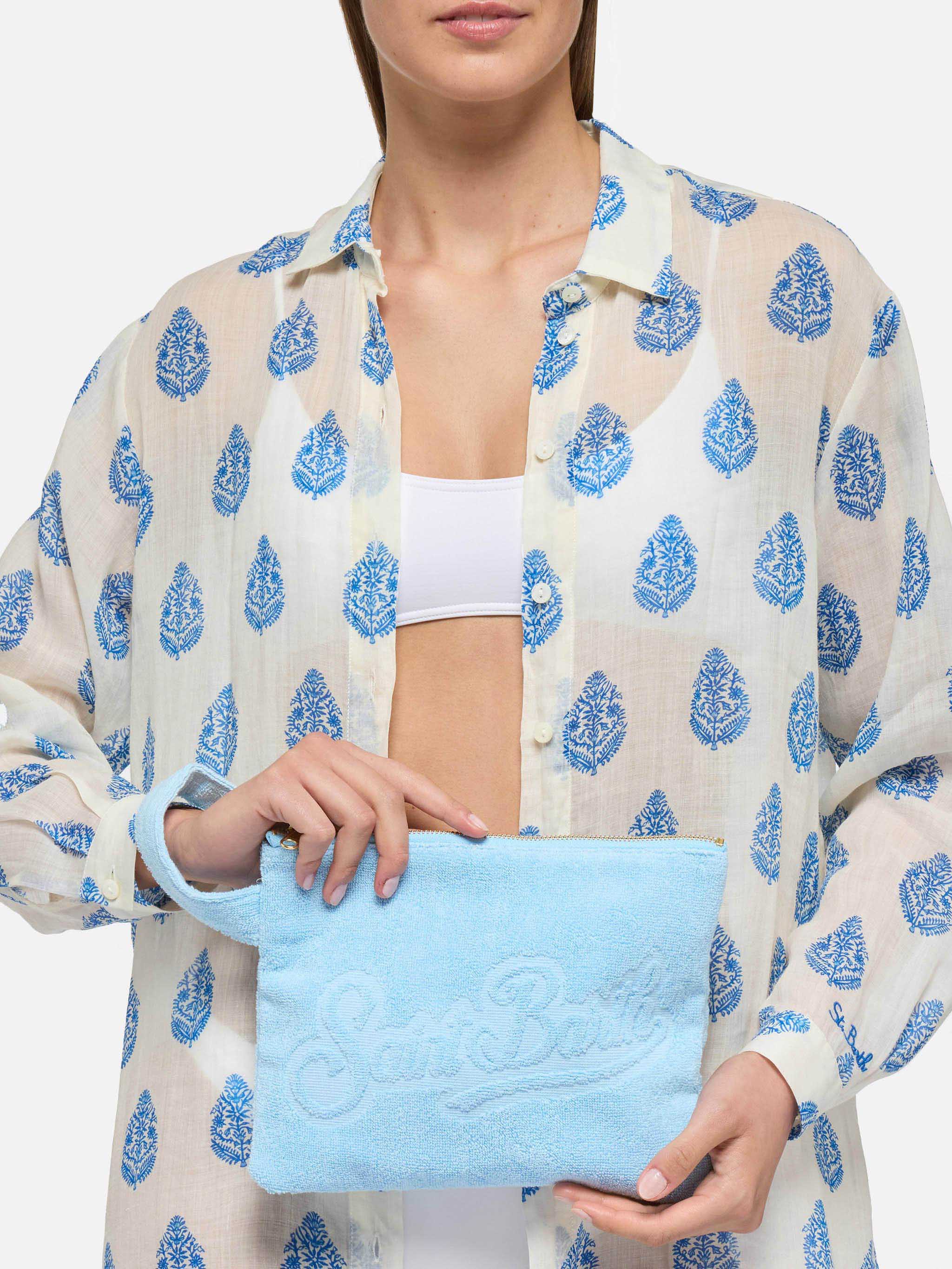 mc2-saint-barth-pareasy-pochette-spugna-azzurra-20x25-cm-logo-jacquard image 2