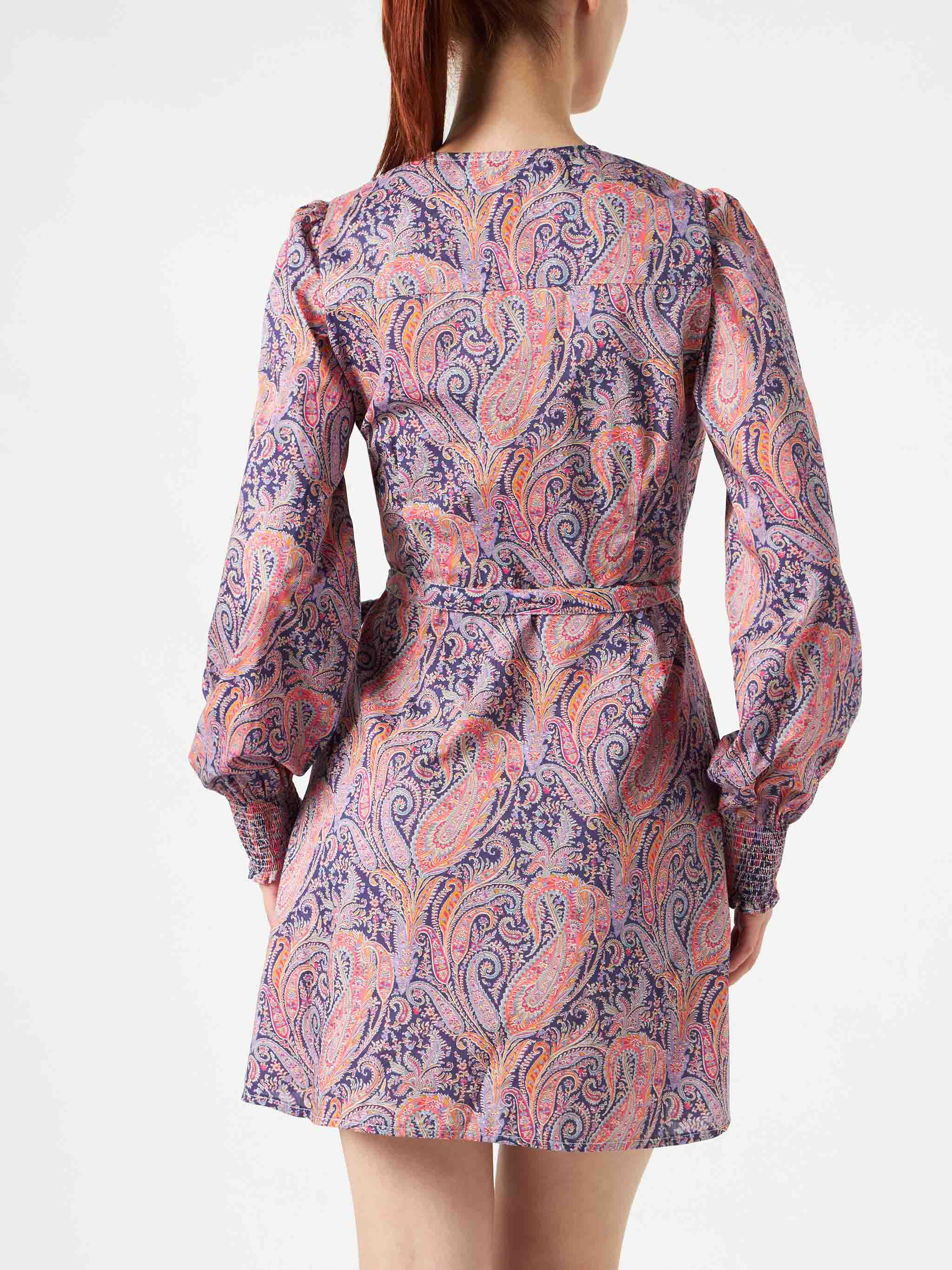 mc2-saint-barth-eloise-abito-corto-donna-in-cotone-stampa-liberty-paisley-marron image 2