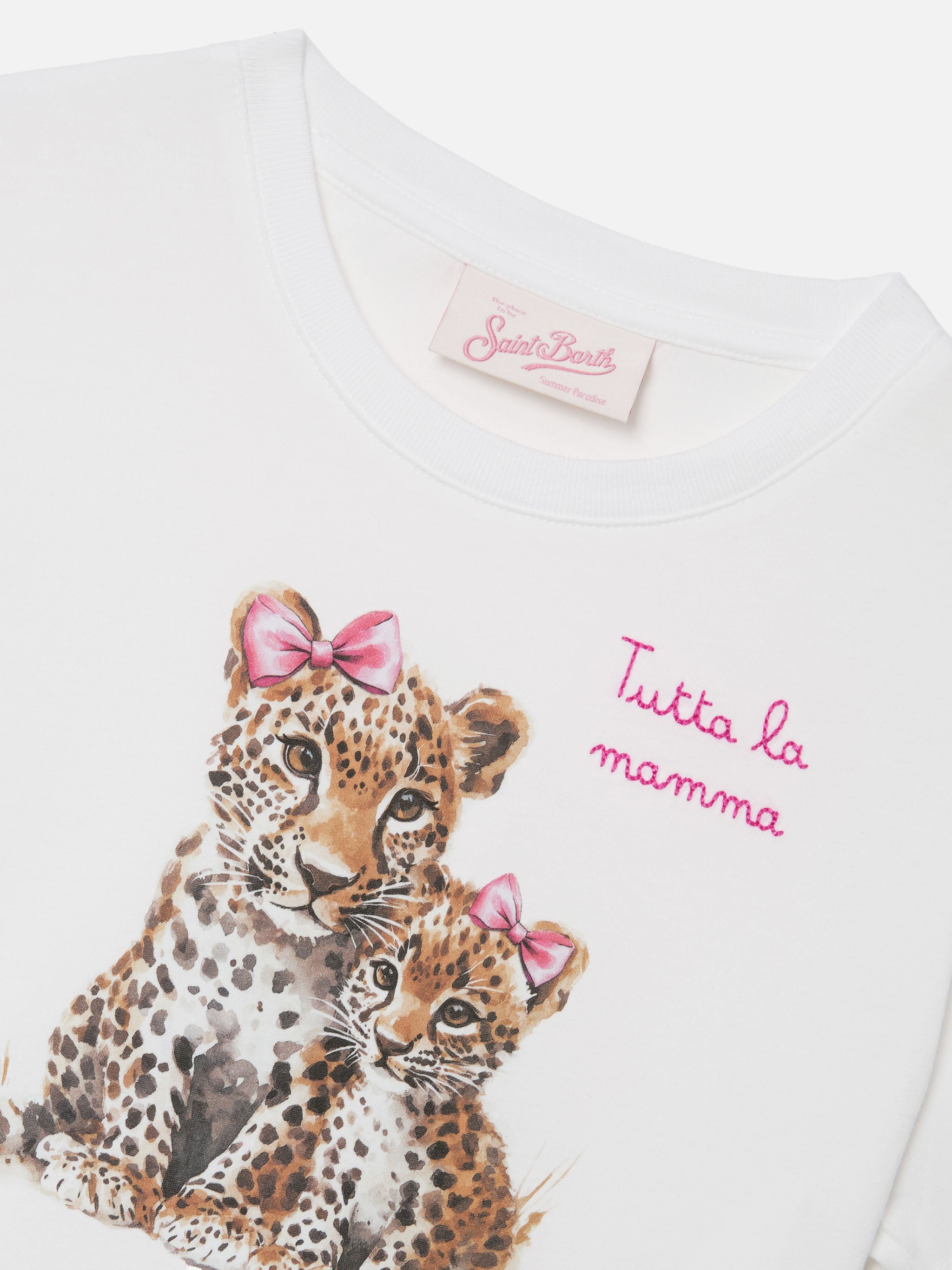 mc2-saint-barth-elly-t-shirt-bambina-cotone-bianca-leopardi-tutta-la-mamma image 2