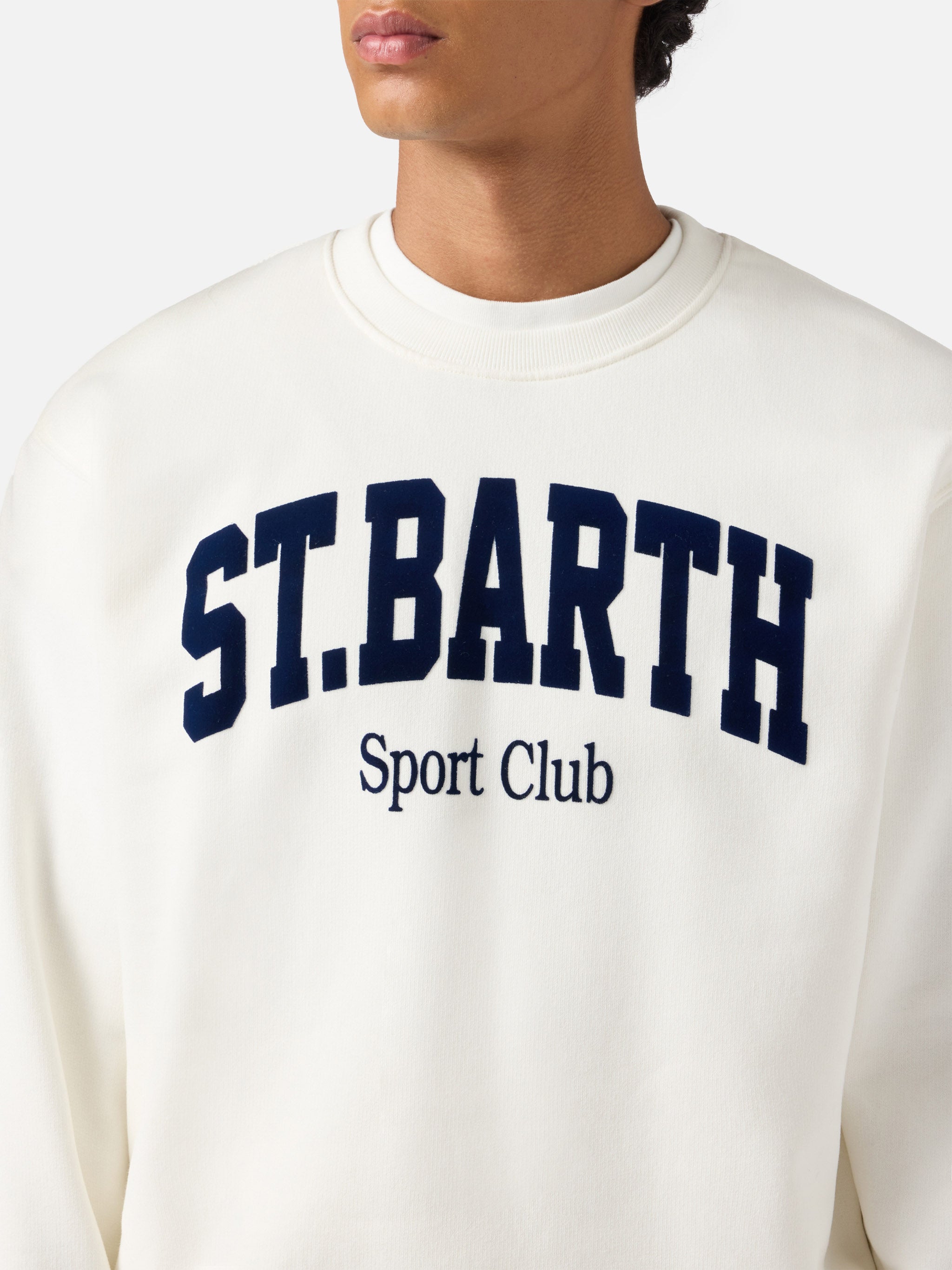 mc2-saint-barth-felpa-soho-girocollo-in-cotone-bianco-con-stampa-flock-st-barth- image 2