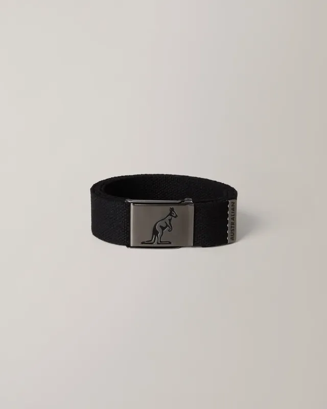 australian-kangaroo-belt-cintura-cotone-nera-regolabile-150-cm image 1
