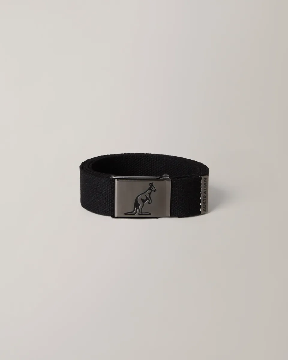 australian-kangaroo-belt-cintura-cotone-nera-regolabile-150-cm image 1
