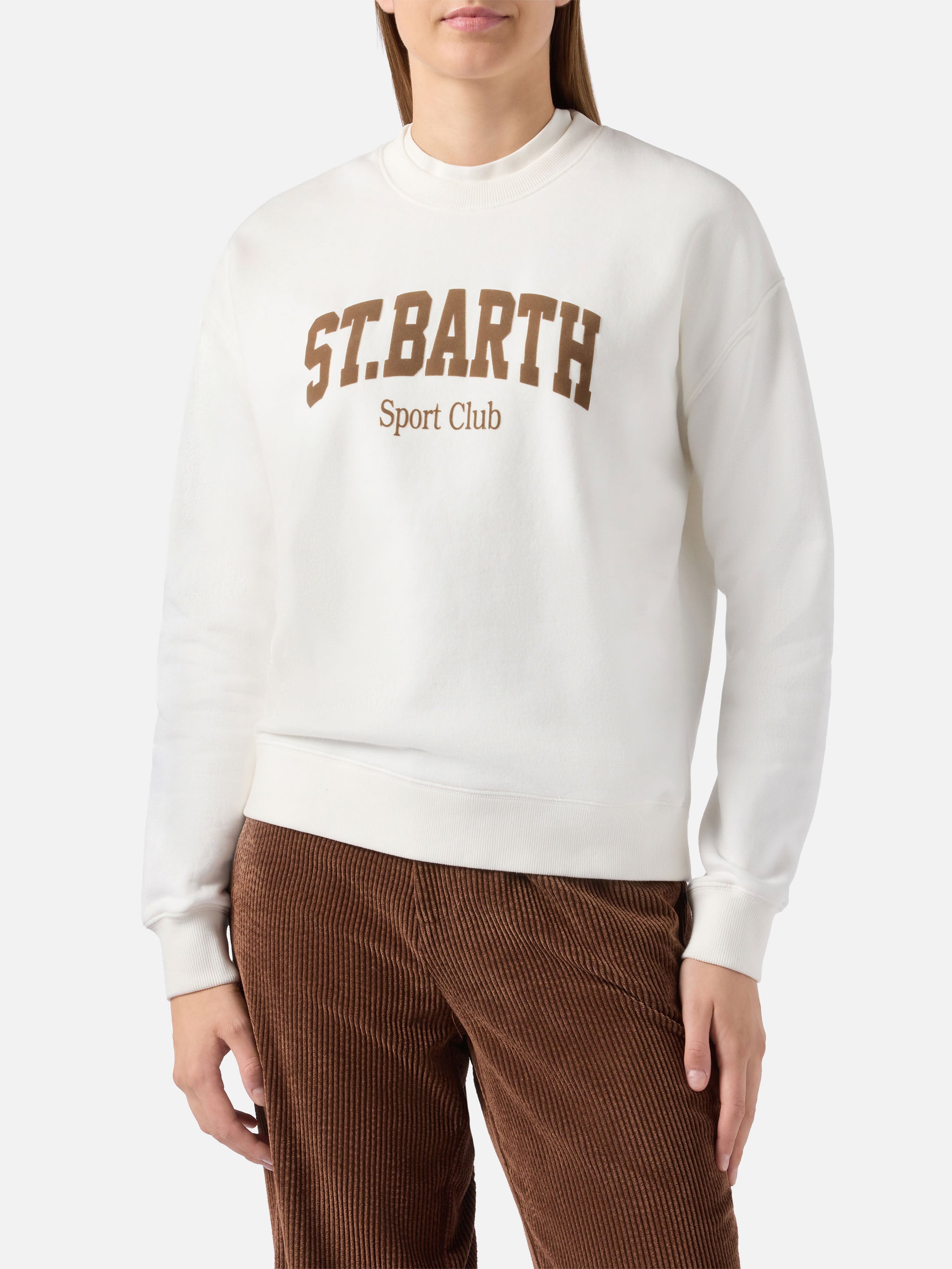 mc2-saint-barth-stardust-felpa-donna-cotone-bianca-stampa-flock-st-barth-sport-c image 1