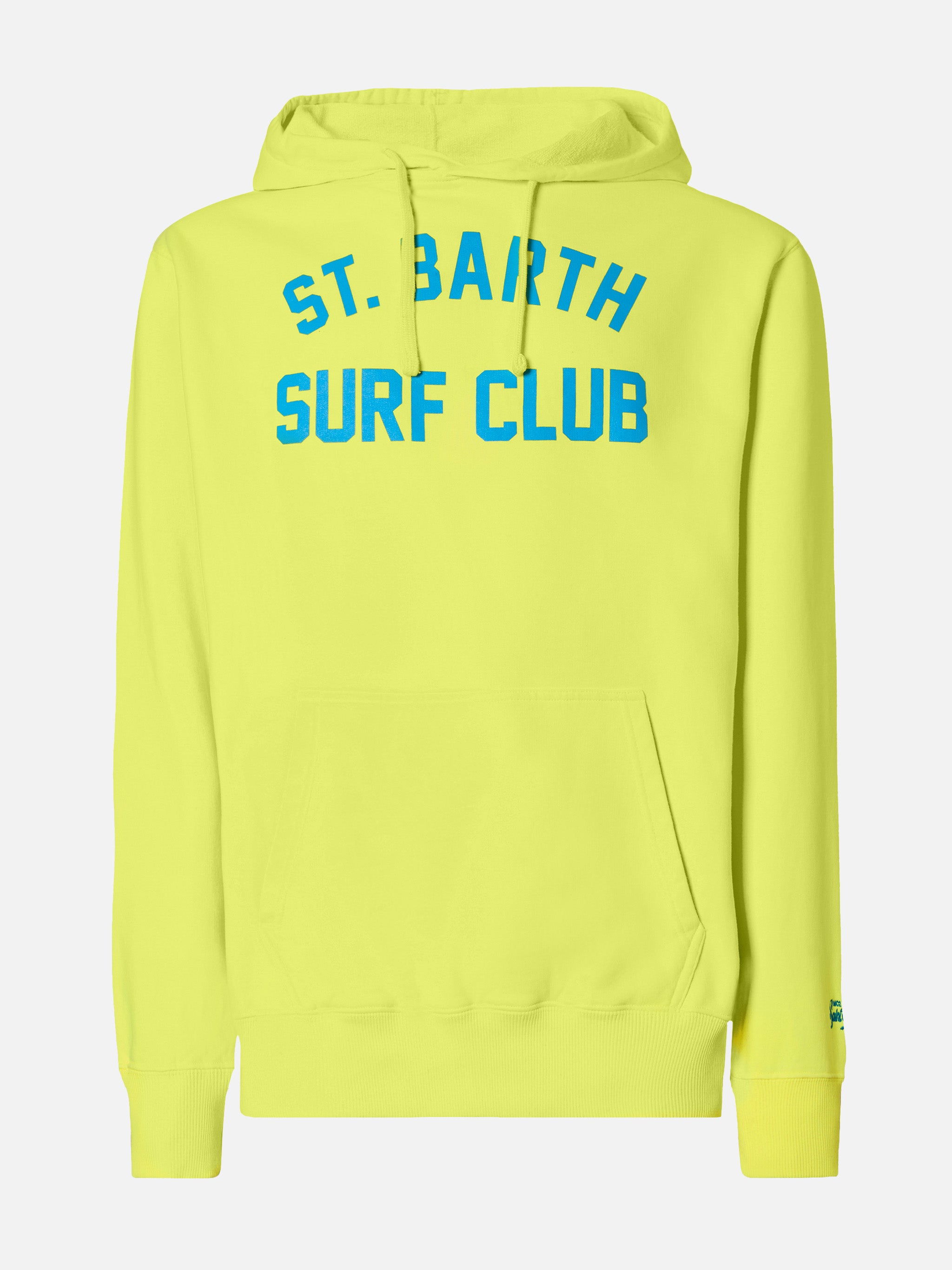 mc2-saint-barth-felpa-manhattan-surf-club-in-cotone-gialla-con-cappuccio image 5