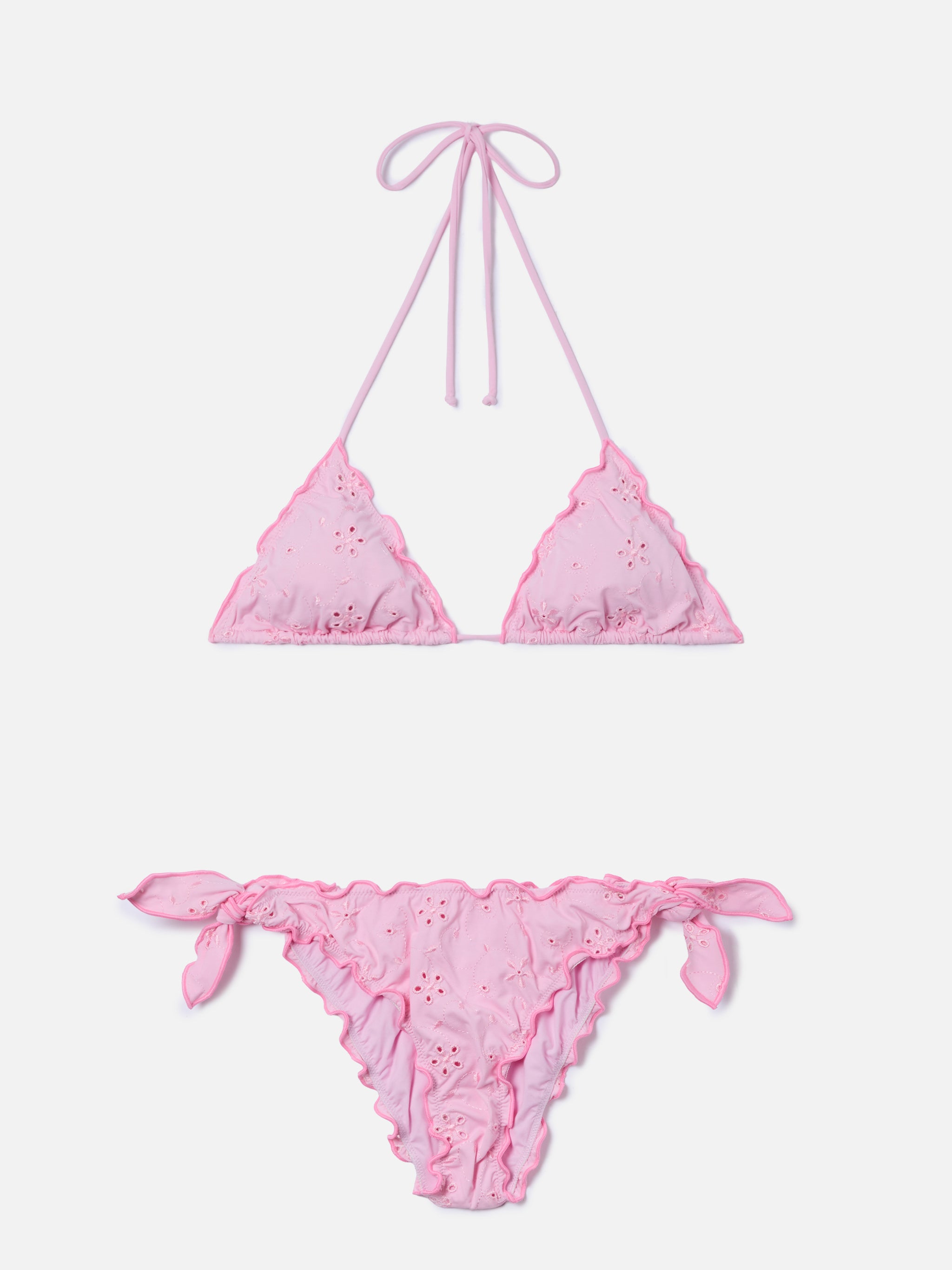 mc2-saint-barth-bikini-sarius-due-pezzi-triangolo-in-sangallo-rosa image 1