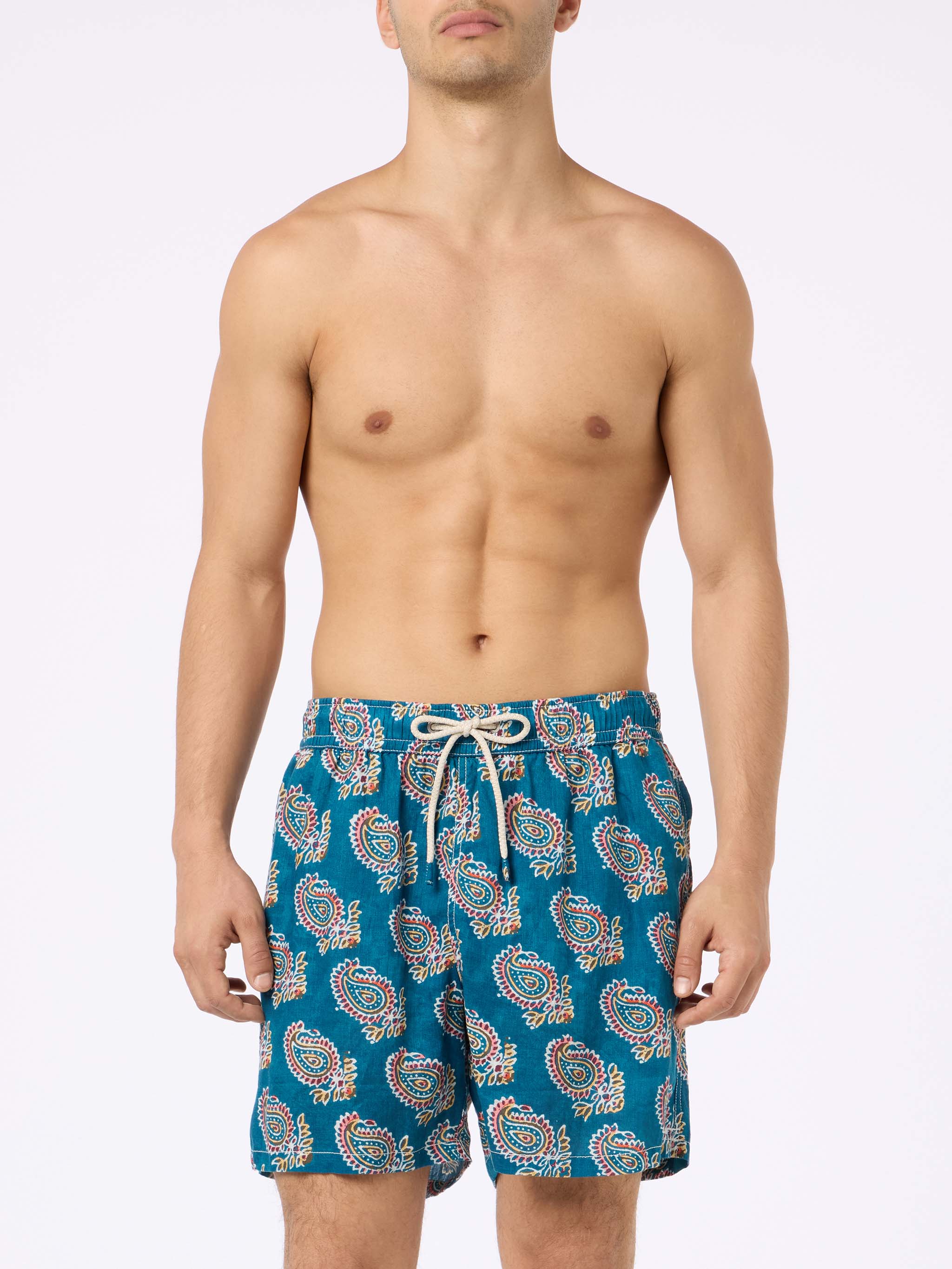 mc2-saint-barth-gustavia-costume-mare-uomo-in-lino-fantasia-paisley-blu-navy image 3