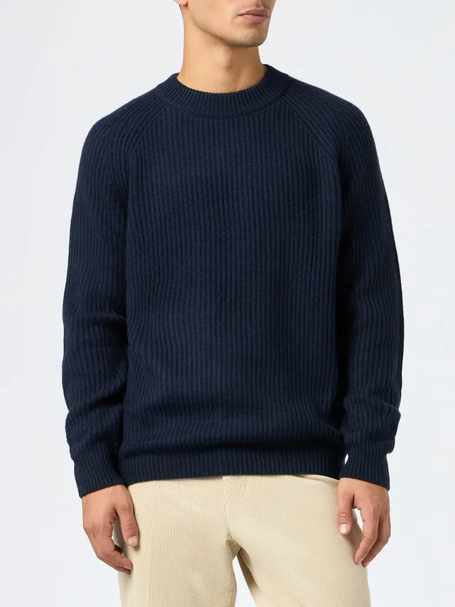 mc2-saint-barth-maglione-marine-a-coste-blu-navy-in-misto-cashmere-da-uomo image 1