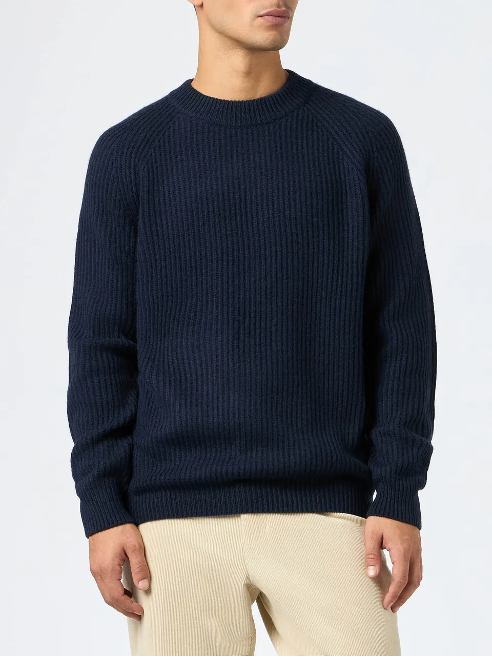 mc2-saint-barth-maglione-marine-a-coste-blu-navy-in-misto-cashmere-da-uomo image 1