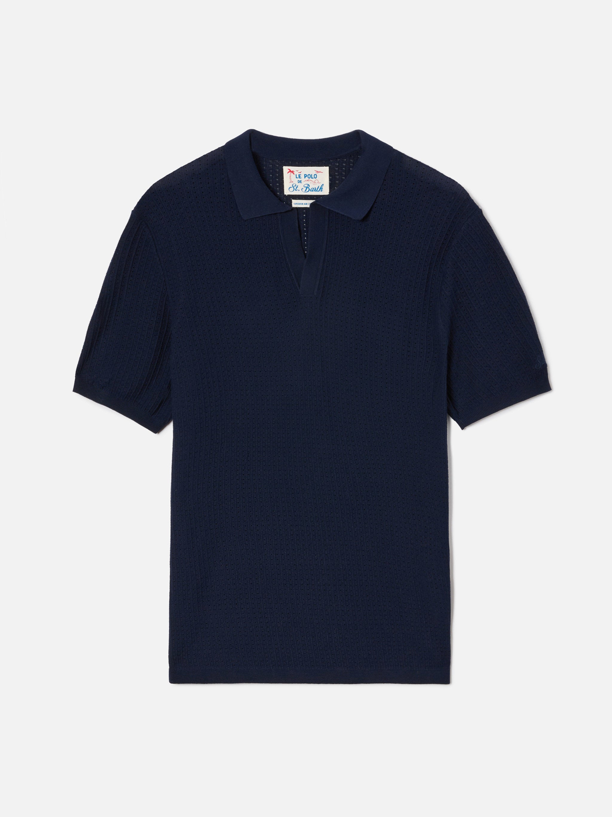 mc2-saint-barth-polo-sloan-net-blu-in-cotone-high-twist-con-micro-trafori-vertic image 4