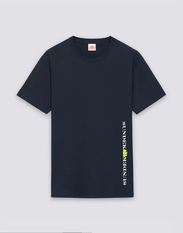 sundek-m244tej7800-t-shirt-uomo-girocollo-con-stampa-logo-verticale image 1