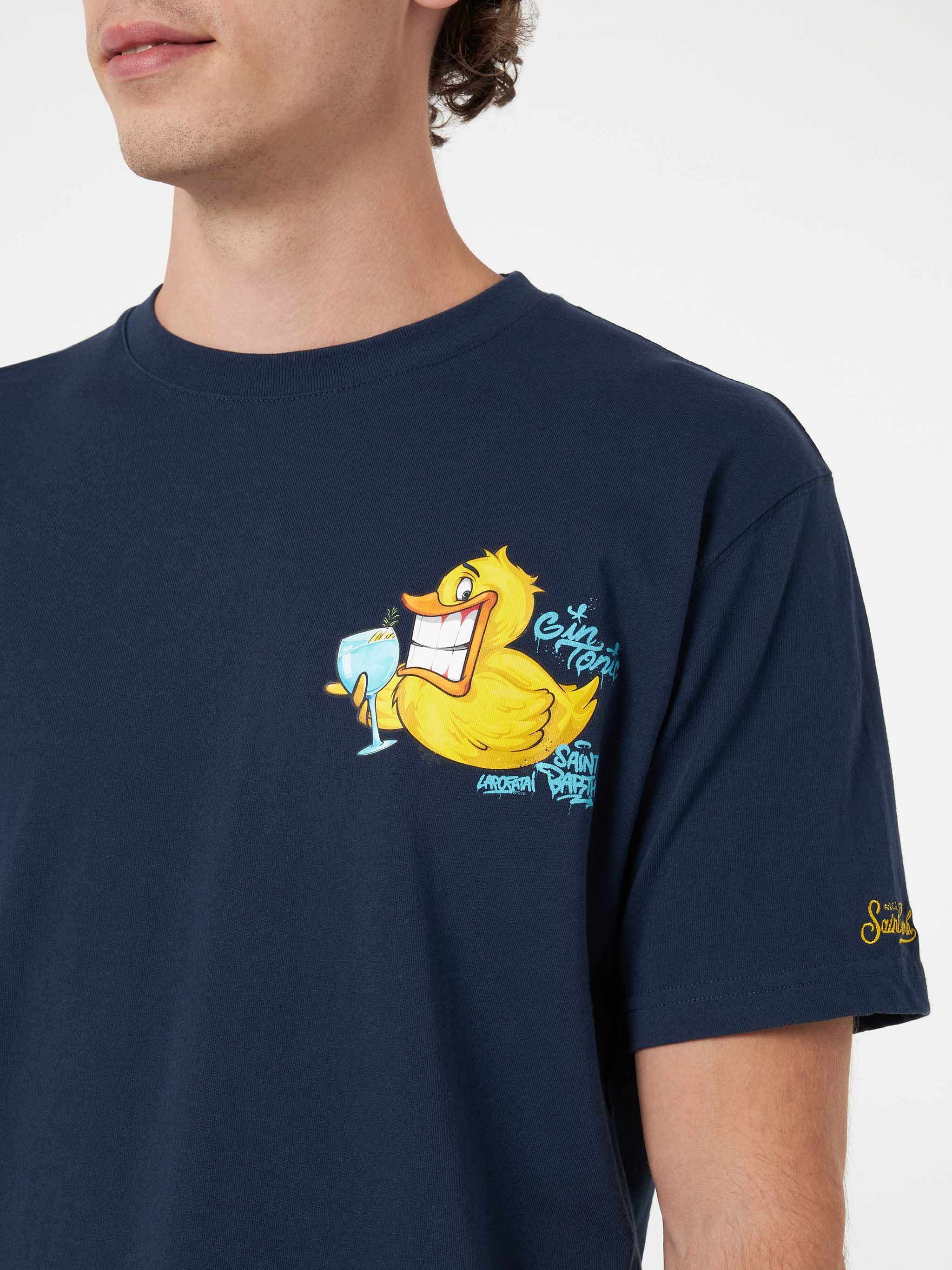 mc2-saint-barth-t-shirt-cryptopuppets-ducky-gin-special-edition-in-cotone-blu image 2
