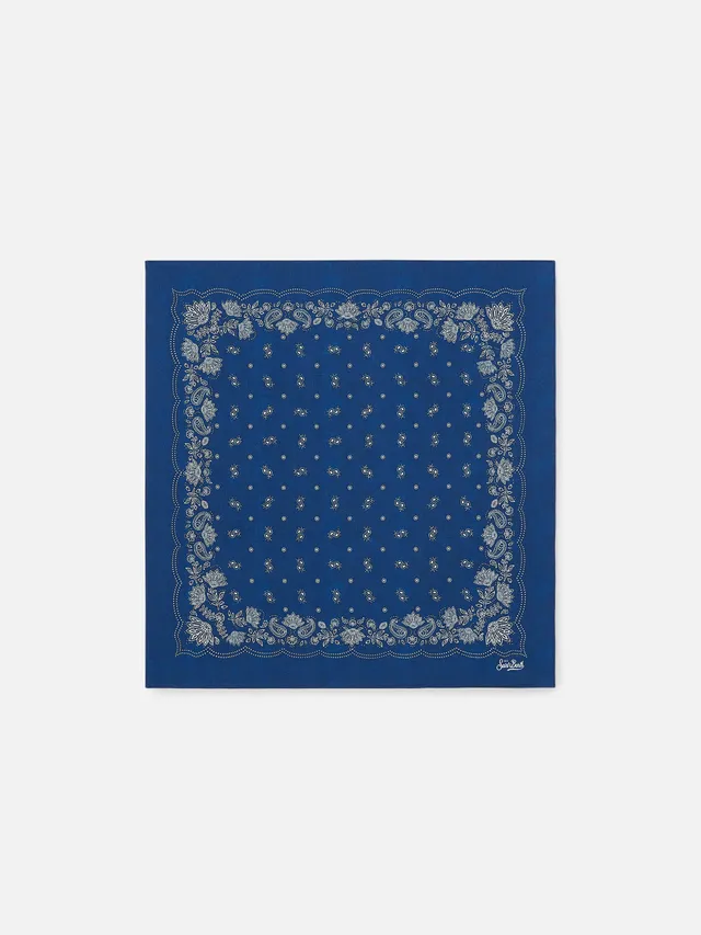 mc2-saint-barth-foulard-in-cotone-con-stampa-bandana-blu-indigo-53x53-cm image 1