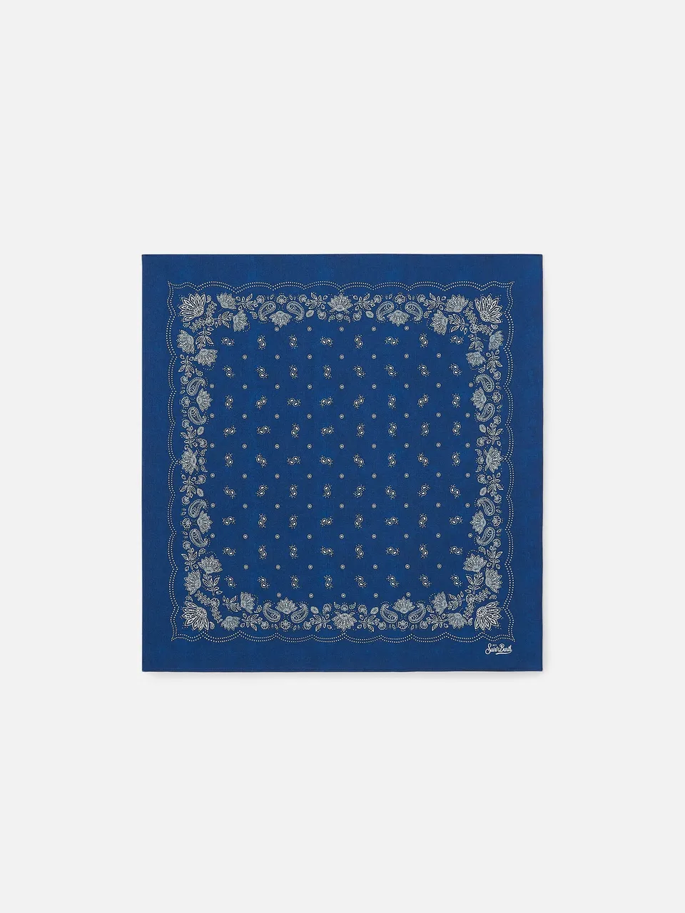 mc2-saint-barth-foulard-in-cotone-con-stampa-bandana-blu-indigo-53x53-cm image 1