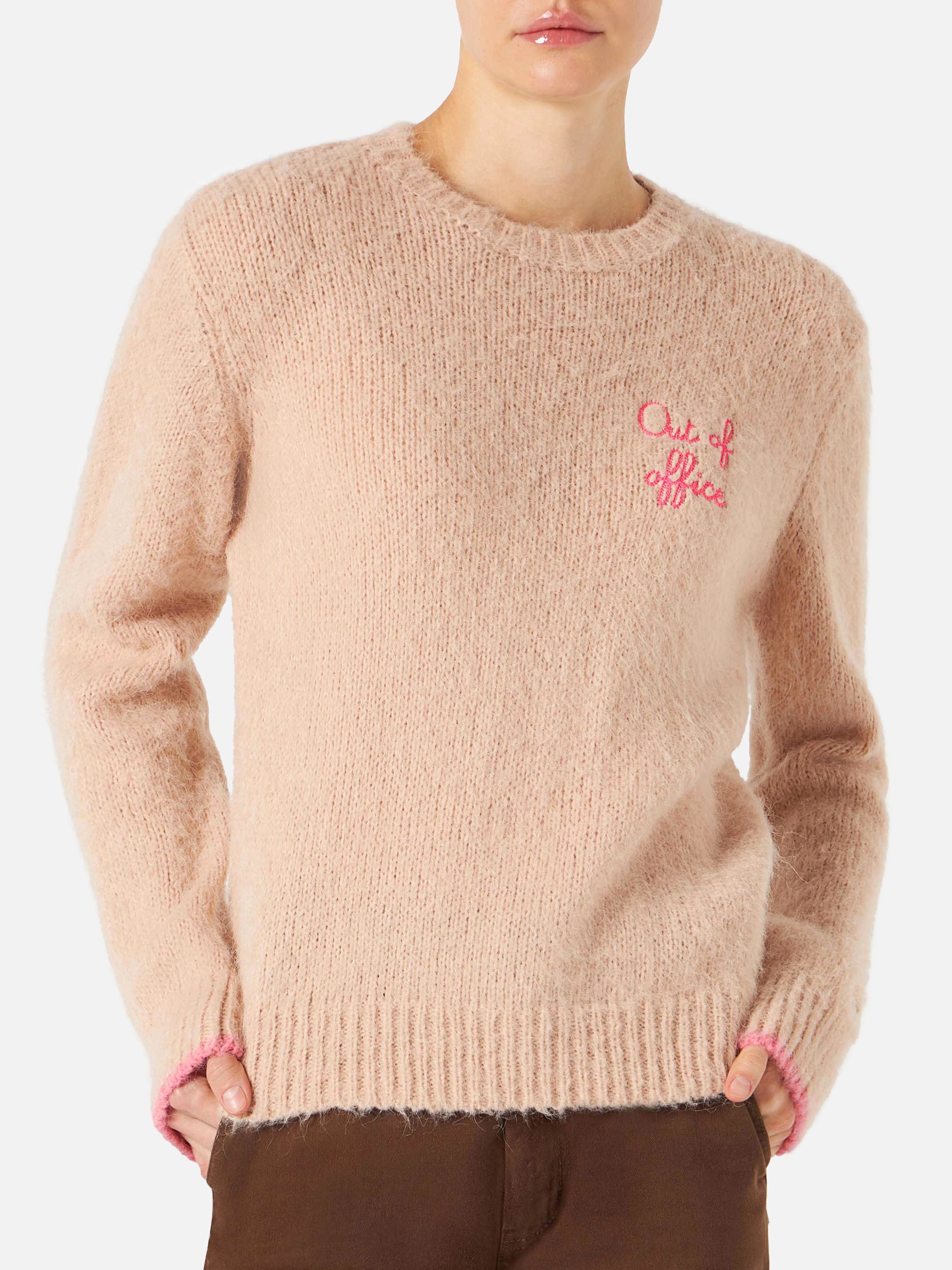 mc2-saint-barth-new-queen-soft-maglione-beige-ricamo-out-of-office image 2
