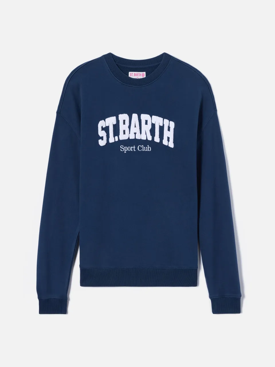 mc2-saint-barth-stardust-felpa-donna-blu-con-logo-spugna-e-ricamo-sport-club image 1