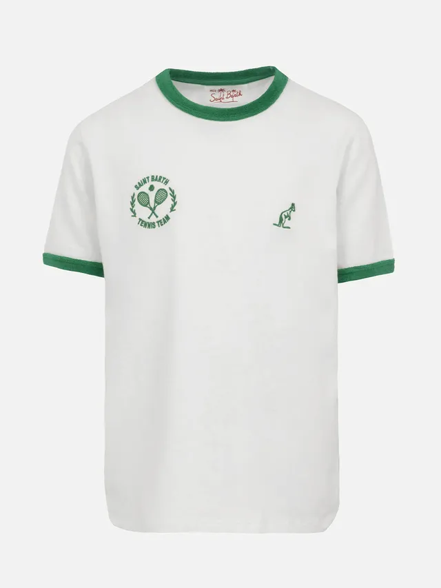 t-shirt-bambino-mc2-saint-barth-dean-jr-bianca-in-cotone-con-ricamo-australian image 1