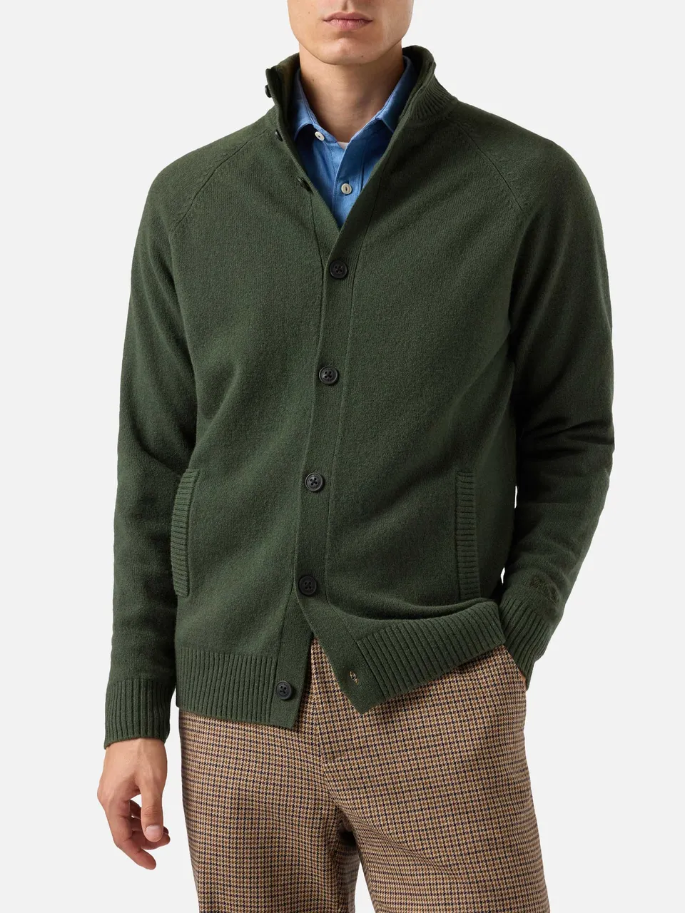mc2-saint-barth-galway-cardigan-lambswool-verde-militare-uomo image 1