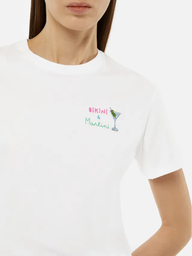 mc2-saint-barth-emilie-t-shirt-donna-cotone-bianca-bikini-martini image 1
