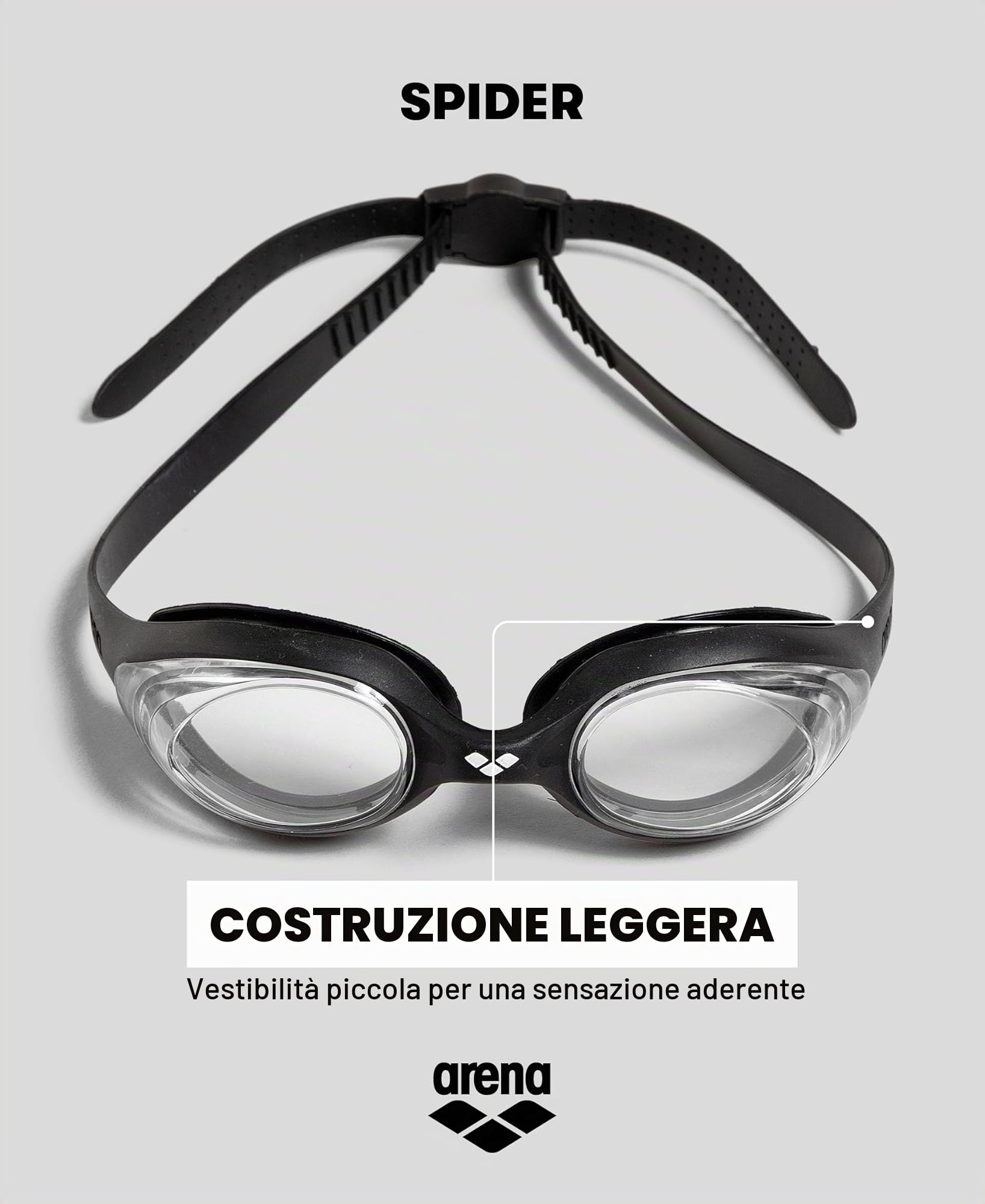 arena-spider-occhialini-nuoto-unisex-adulto-lenti-chiare-anti-appannamento image 3
