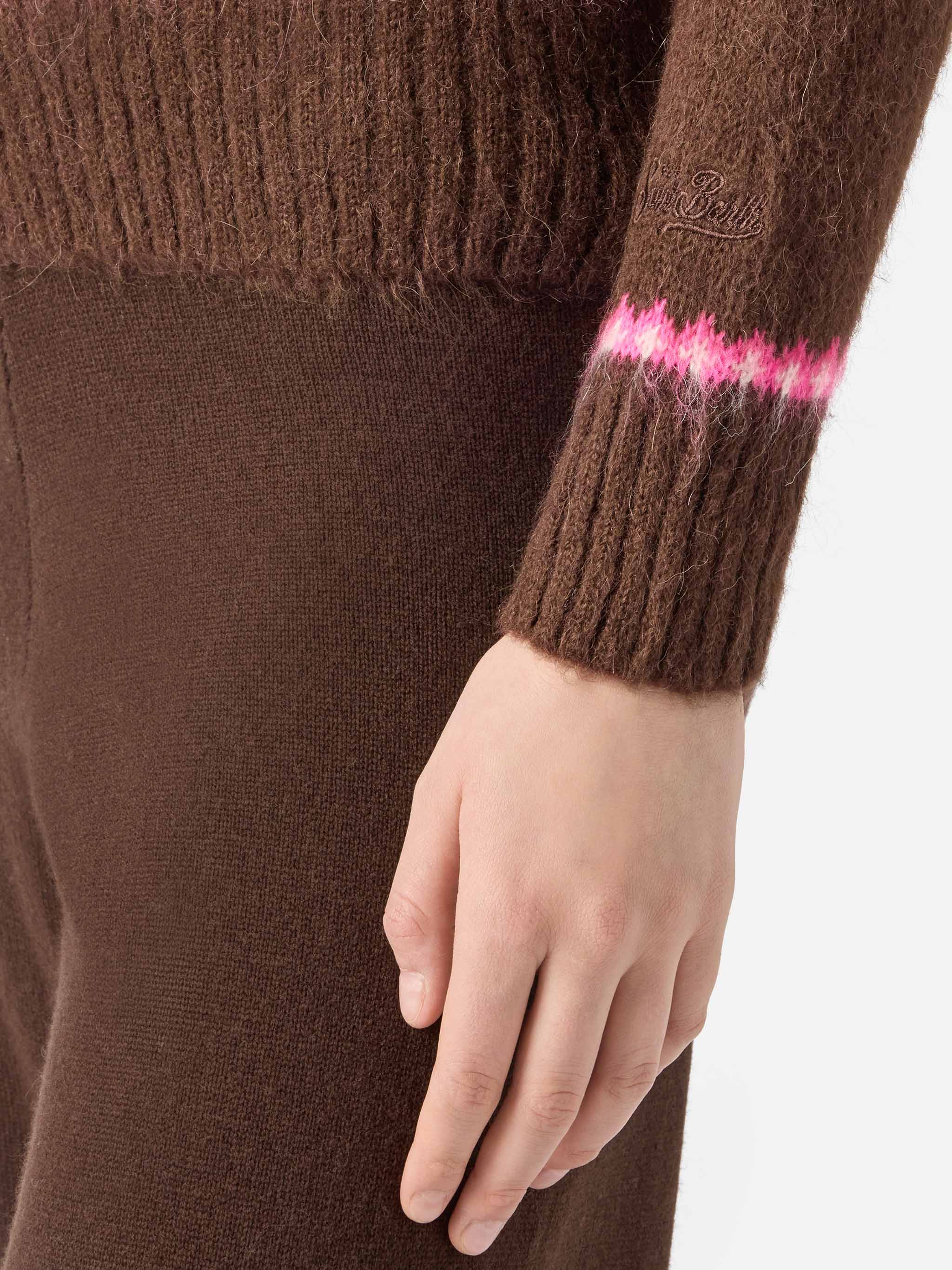 mc2-saint-barth-queen-nordic-soft-maglione-jacquard-fair-isle-marrone-sun-moritz image 4