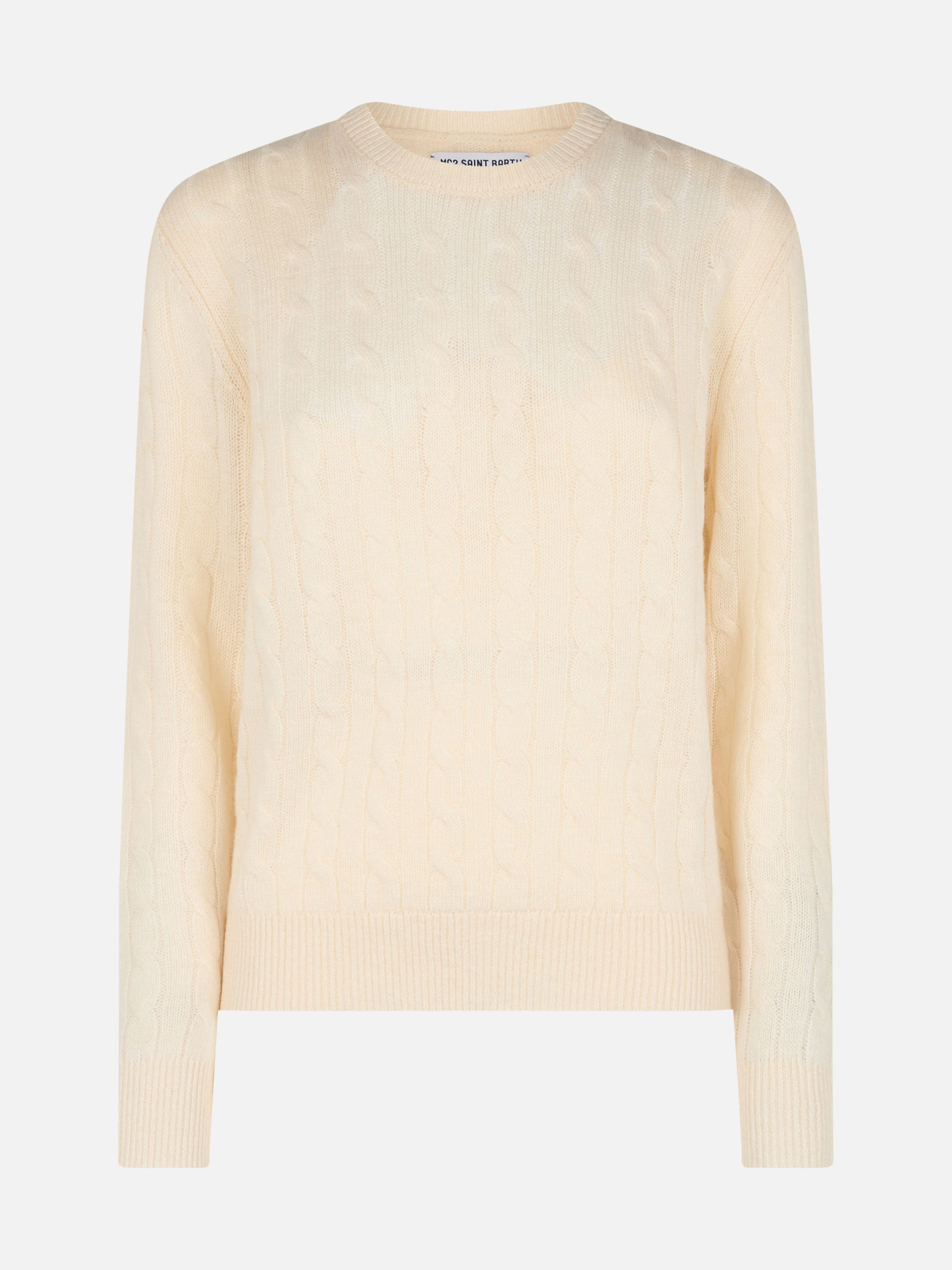 mc2-saint-barth-sorbonne-sorb001t-maglia-in-misto-cashmere-bianco-panna-a-trecce image 4