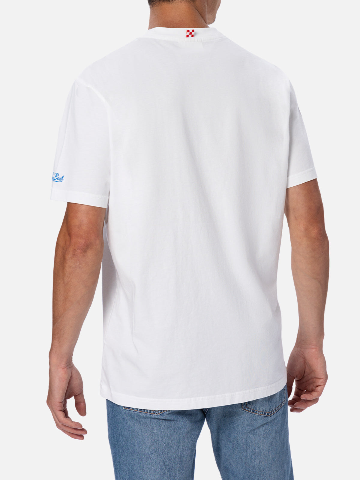 mc2-saint-barth-t-shirt-man-uomo-cotone-organico-gin-tonic-please-bianca image 4