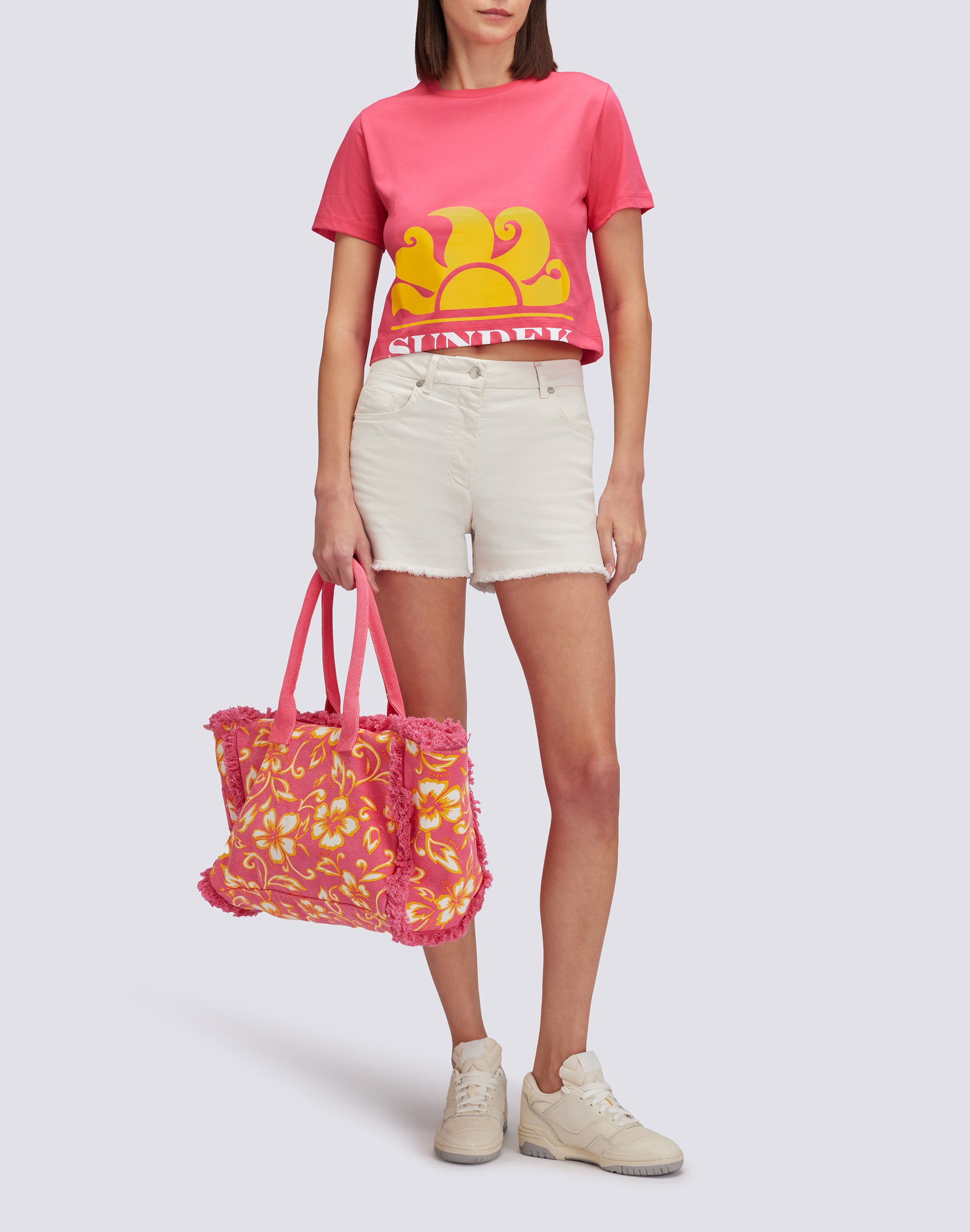 sundek-t-shirt-crop-donna-in-cotone image 4