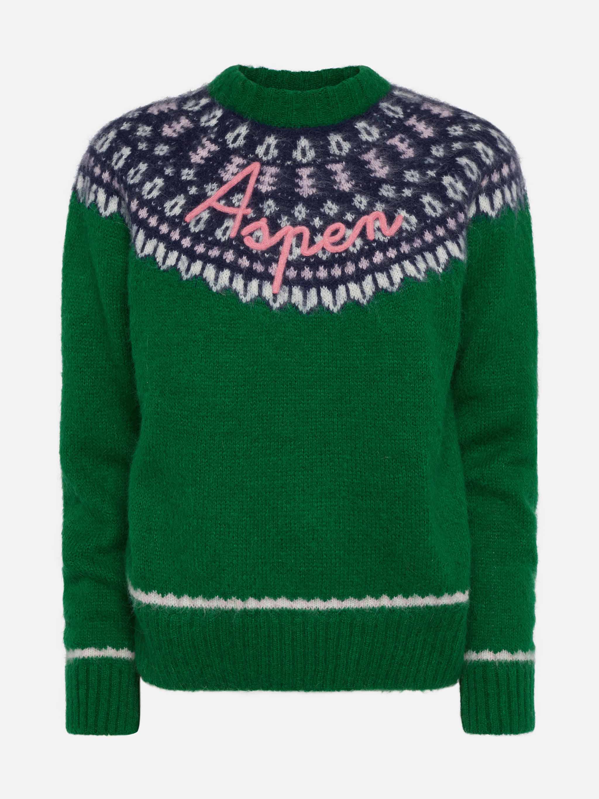 maglione-mc2-saint-barth-queen-nordic-soft-verde-con-jacquard-fair-isle-e-ricamo image 4