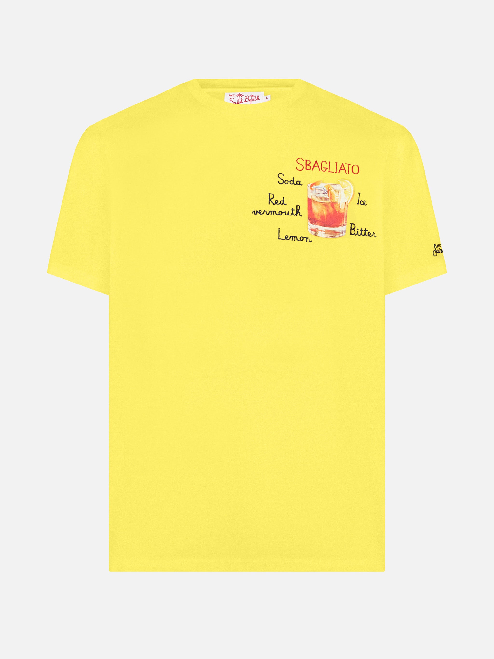 mc2-saint-barth-t-shirt-uomo-cotone-gialla-stampa-sbagliato image 5