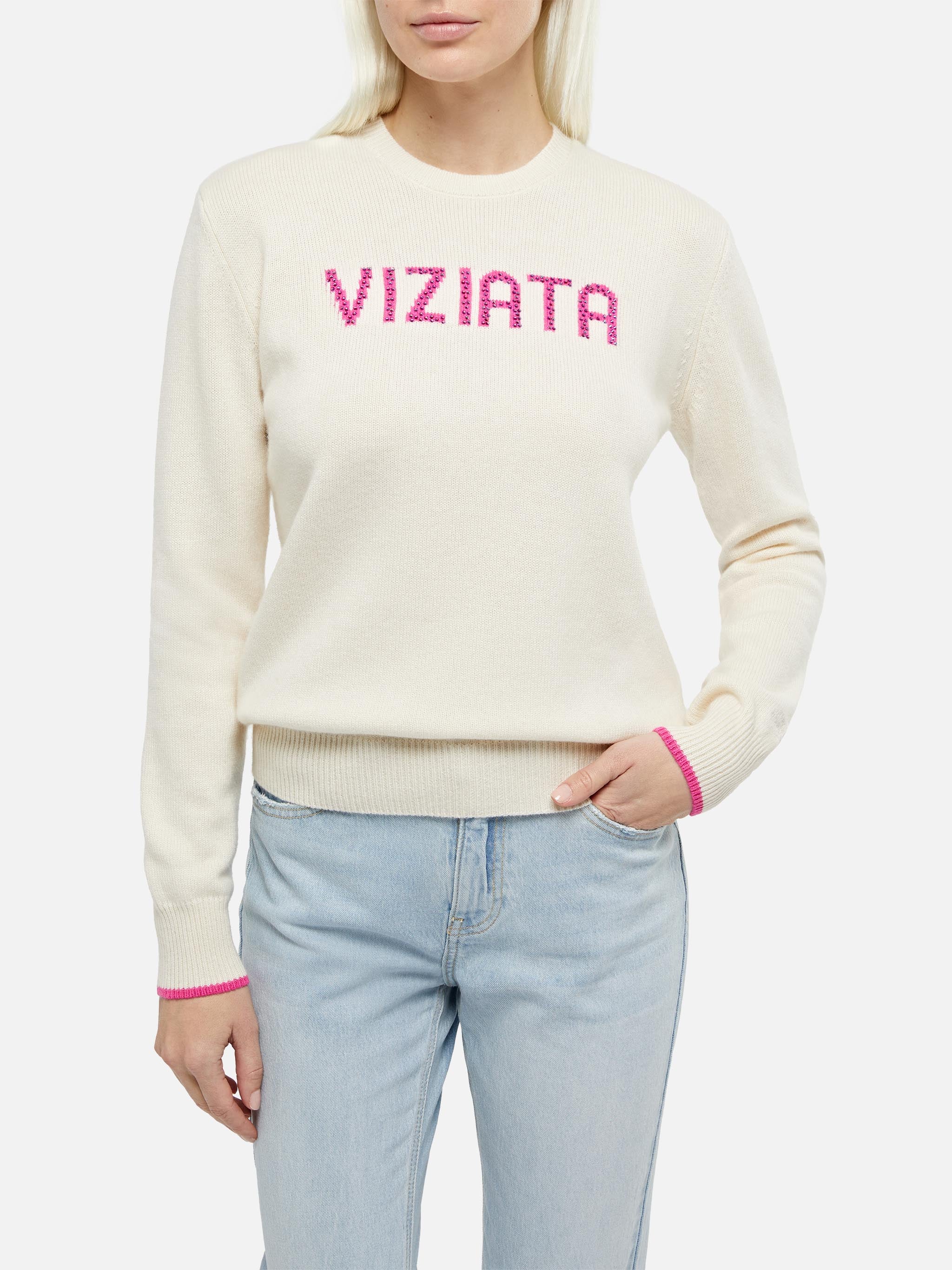 mc2-saint-barth-maglia-new-queen-con-jacquard-viziata-e-strass-bianca image 1