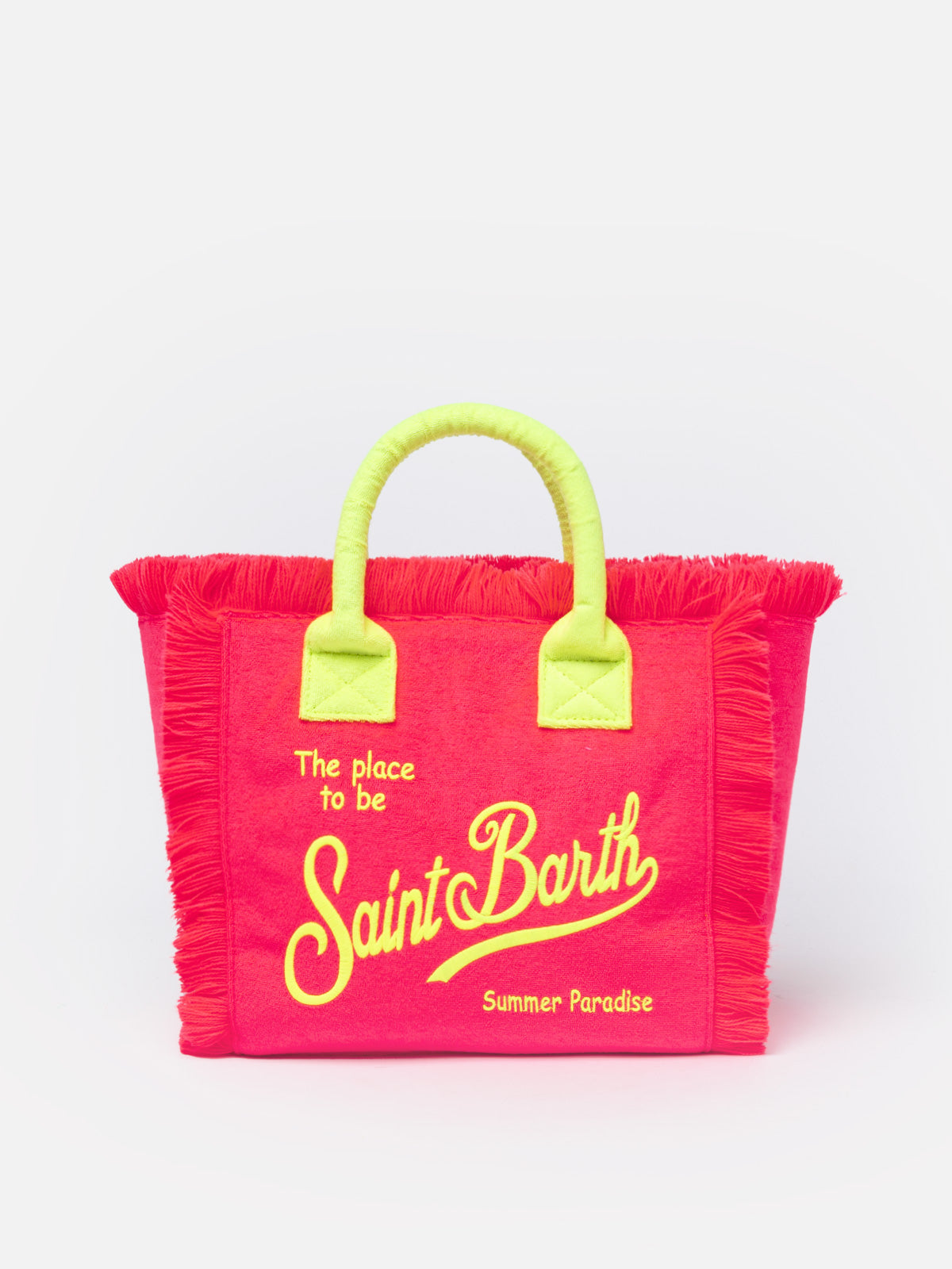 borsa-colette-sponge-mc2-saint-barth-goffrata-rosa-fluo-in-tessuto-effetto-spugn image 1