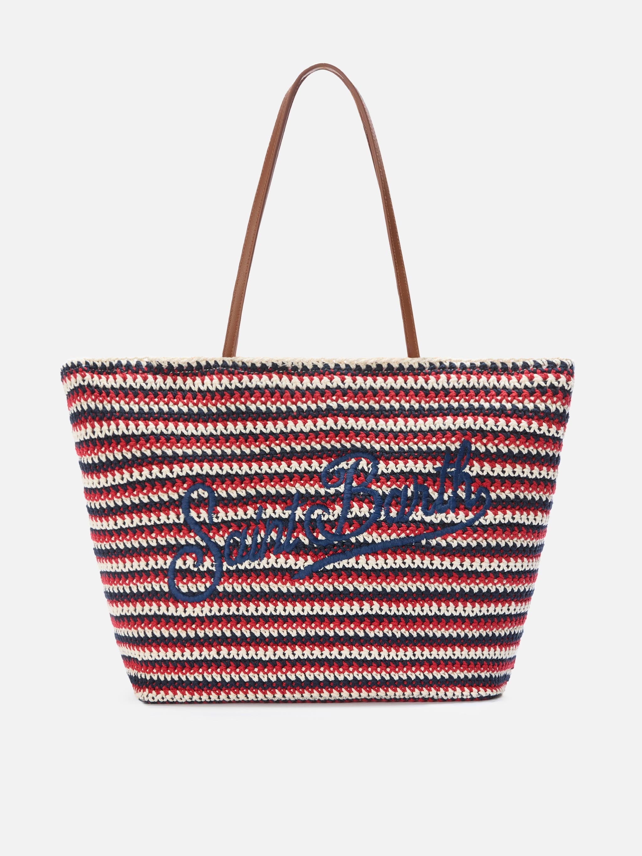 mc2-saint-barth-crochet-tote-bag-mare-blu-rosso-logo image 1