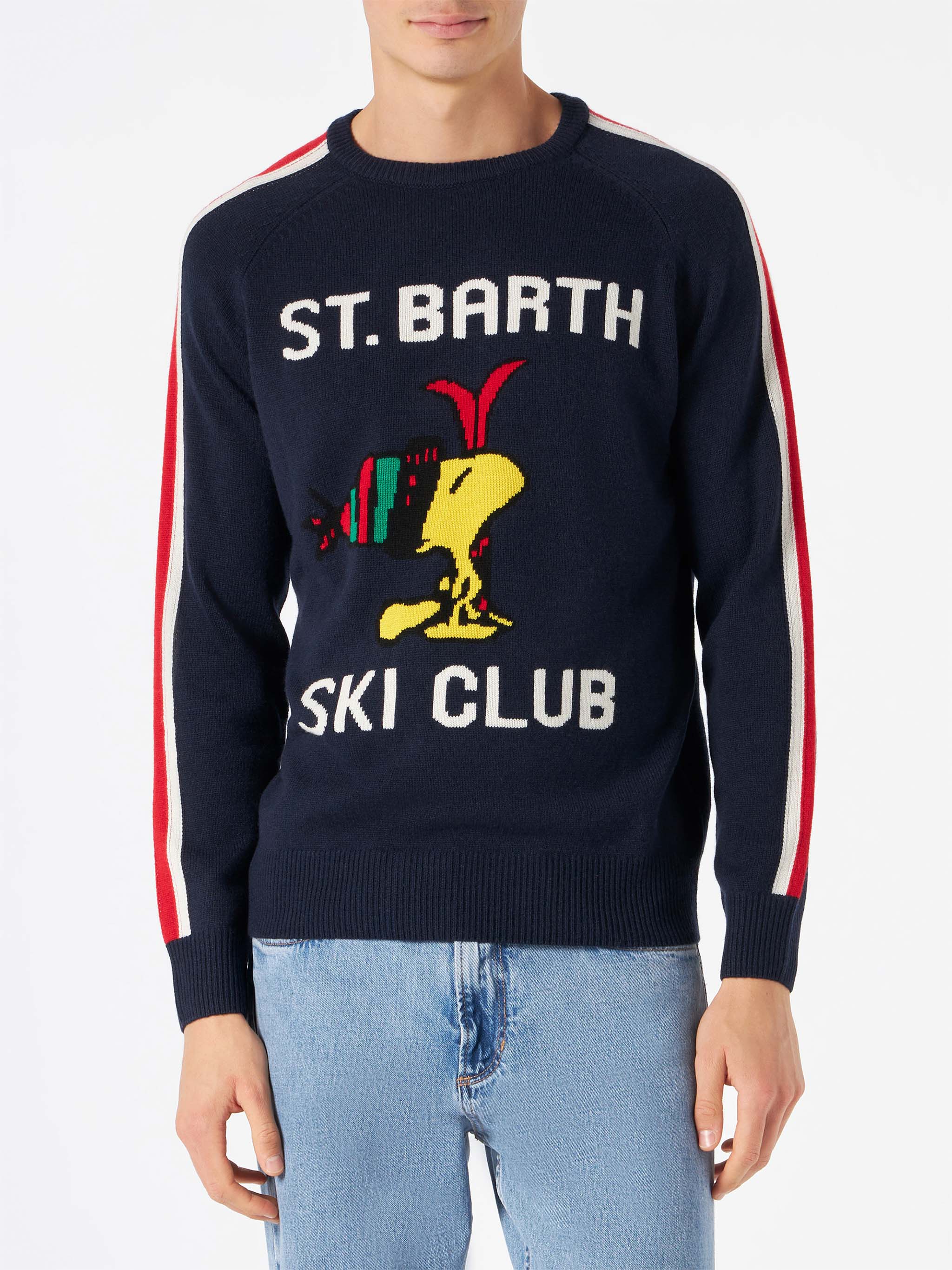 mc2-saint-barth-heron-maglione-uomo-blu-navy-jacquard-woodstock-peanuts-special- image 1