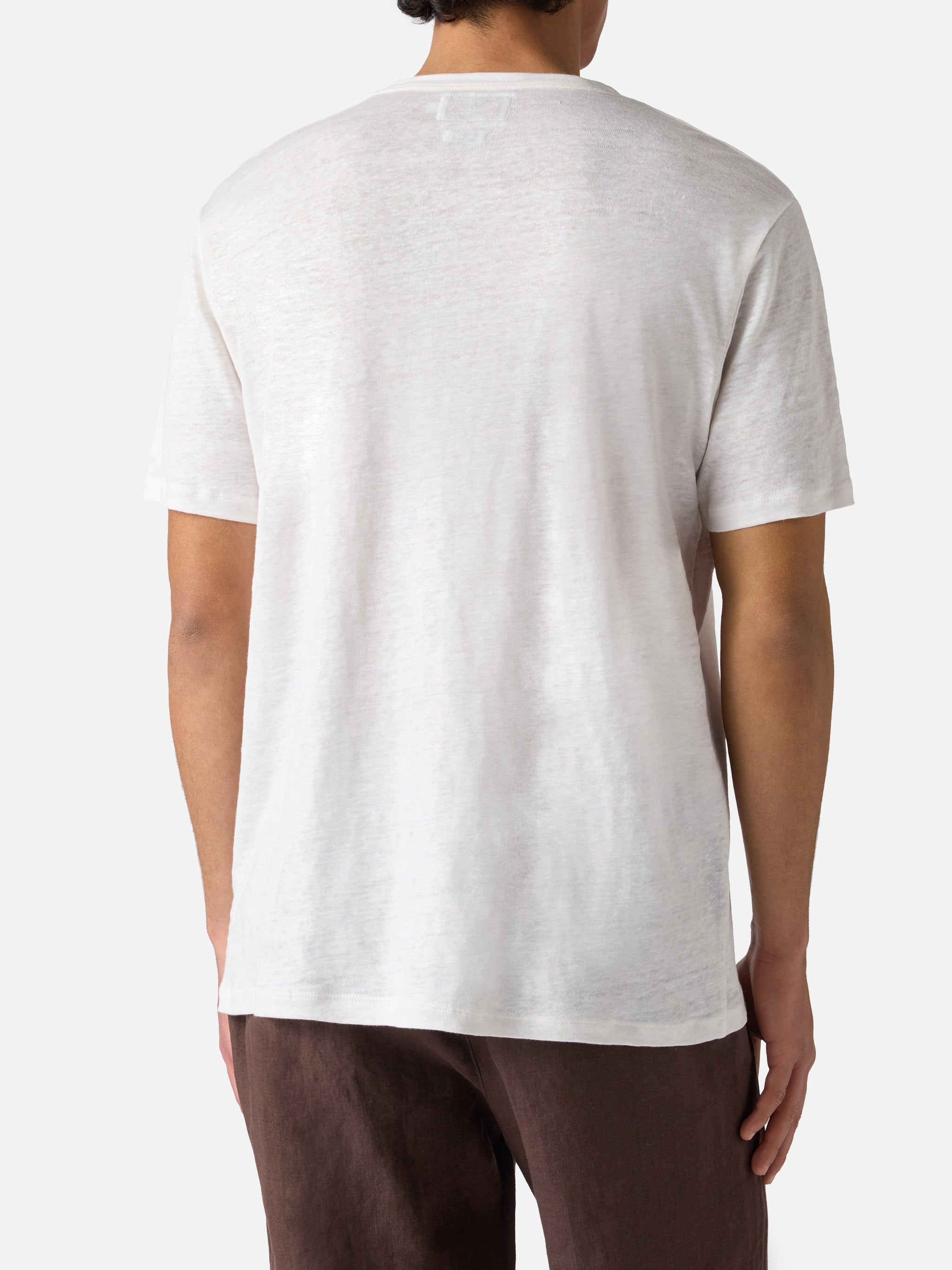 mc2-saint-barth-ecstasea-t-shirt-uomo-in-puro-lino-bianca-logo-ricamato image 4