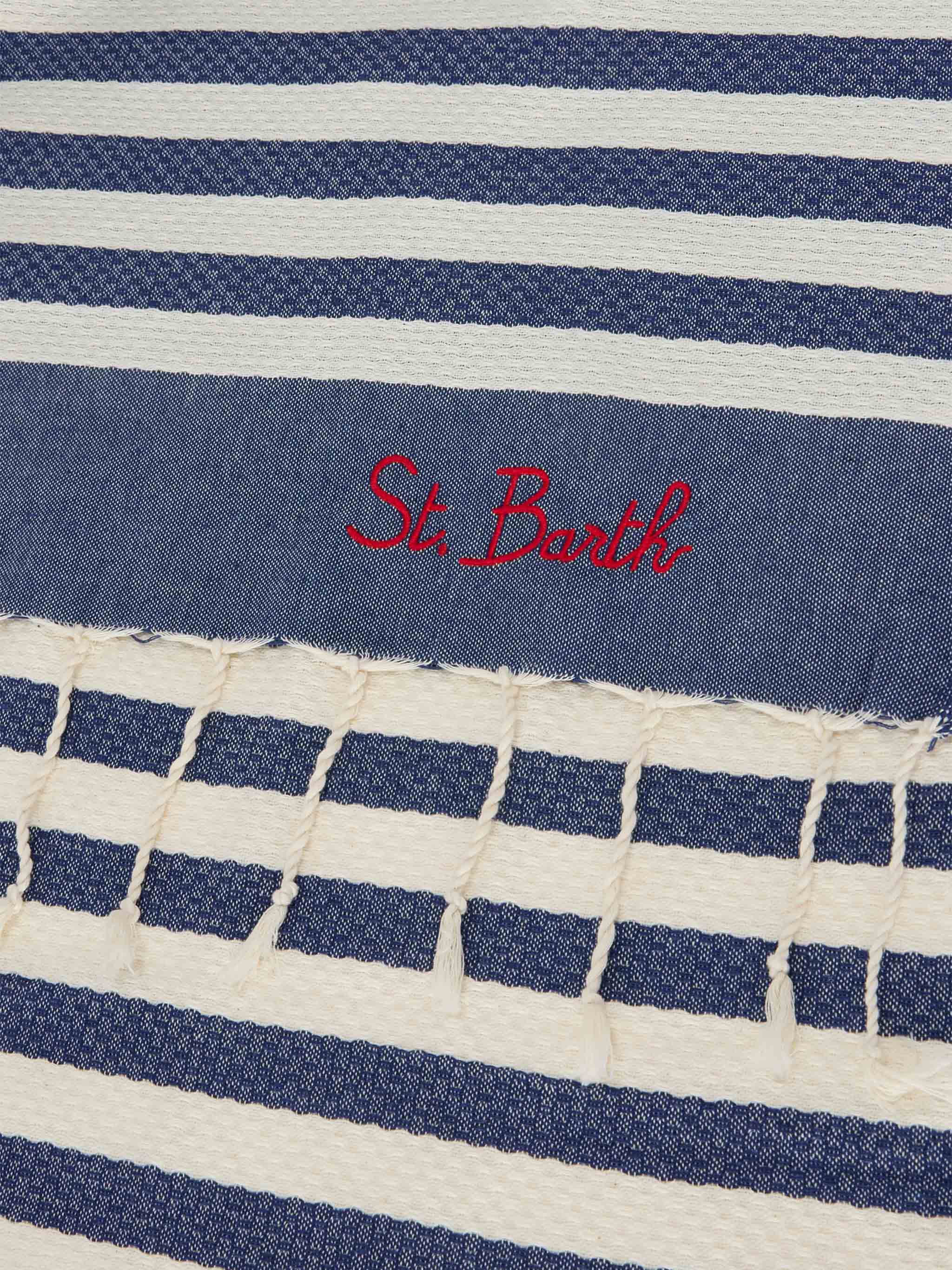 mc2-saint-barth-foutas-telo-mare-righe-blu-bianco-cotone-jacquard image 4