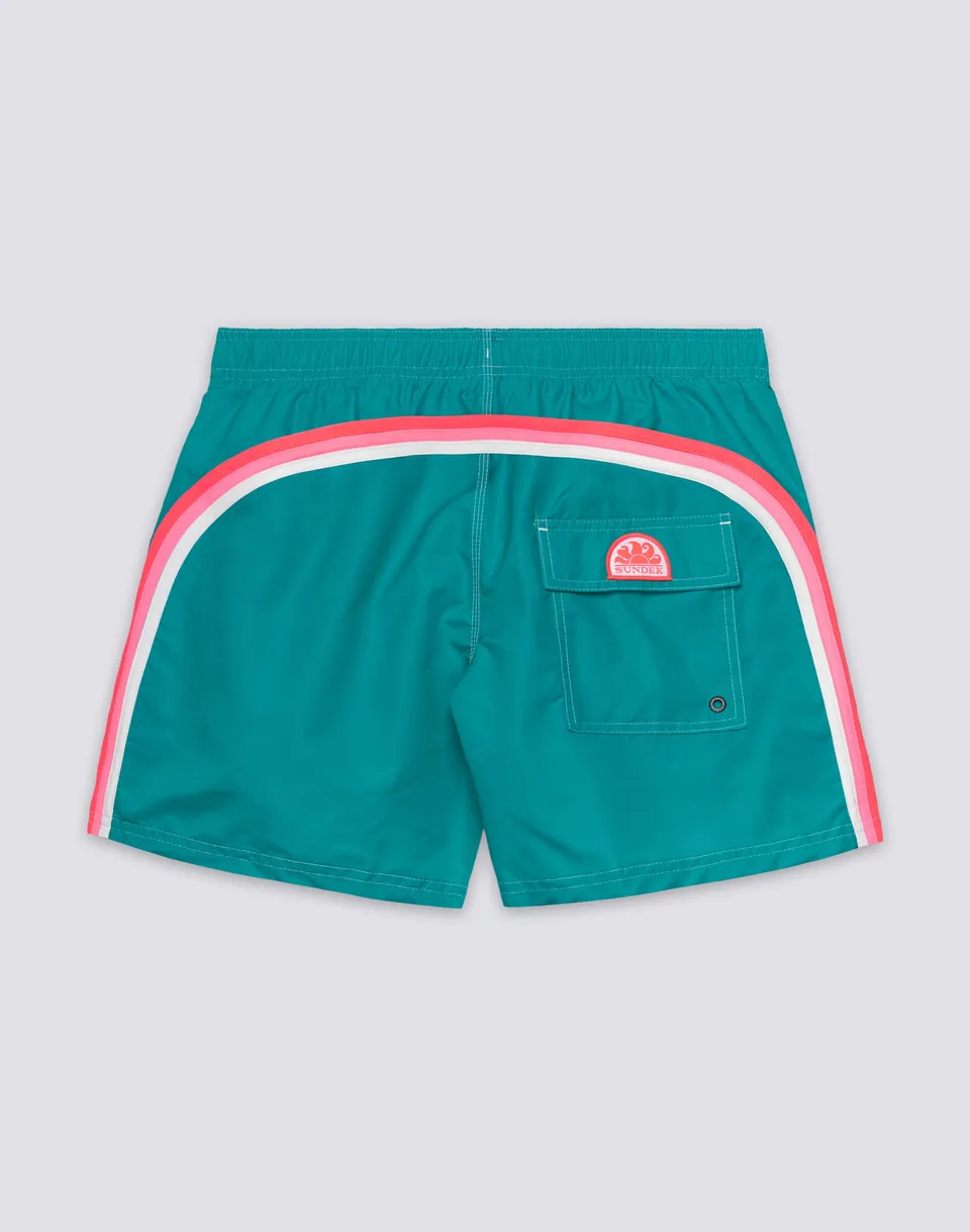 sundek-iconic-m504bdta100-costume-uomo-corto-vita-elasticata-taffeta-rainbow image 1