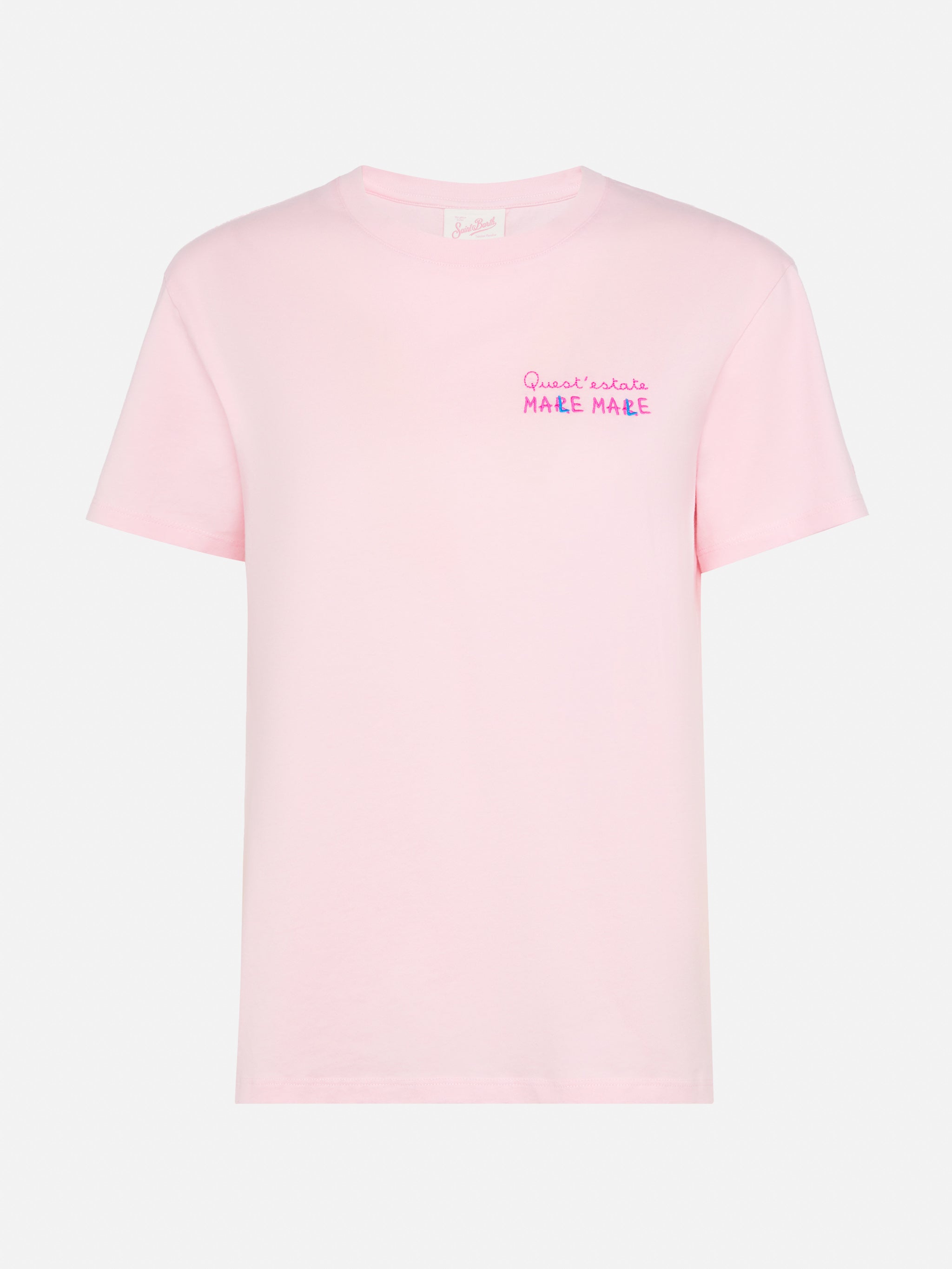 mc2-saint-barth-emilie-t-shirt-da-donna-in-cotone-rosa-con-ricamo-mare-male-e-lo image 4