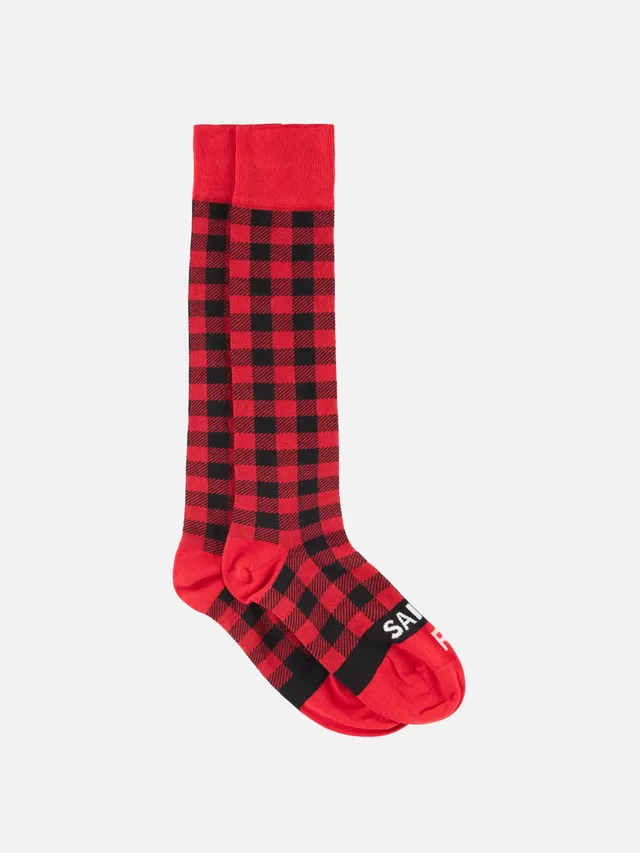 mc2-saint-barth-calze-lunghe-con-fantasia-check-rosso-e-nero image 1
