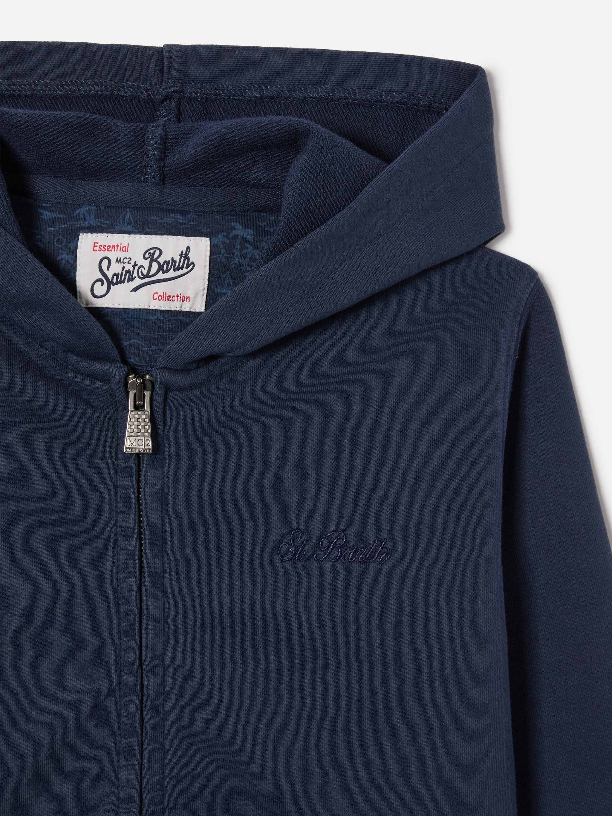 mc2-saint-barth-coney-felpa-bambino-blu-navy-con-cappuccio-e-zip image 2