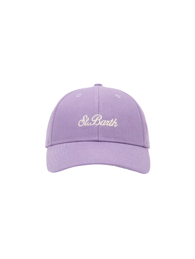 mc2-saint-barth-cappellino-da-baseball-jr-in-lino-lilla-con-ricamo-saint-barth image 1