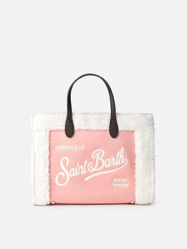 mc2-saint-barth-borsa-vivian-shopper-tote-rosa-con-dettagli-in-sherpa image 1