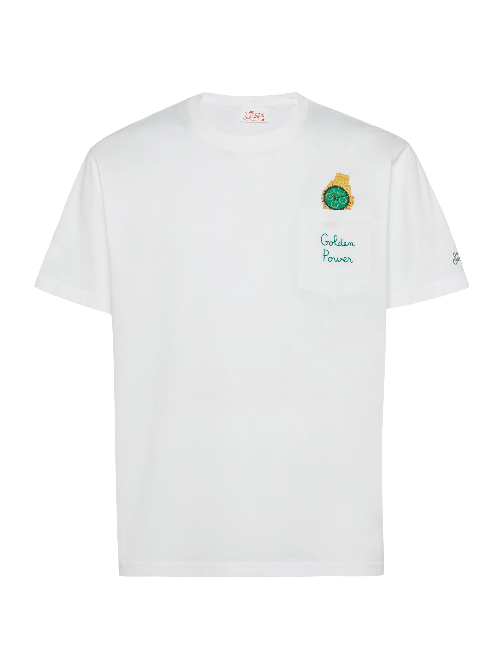 t-shirt-mc2-saint-barth-austin-in-cotone-con-ricamo-e-stampa-orologio image 5