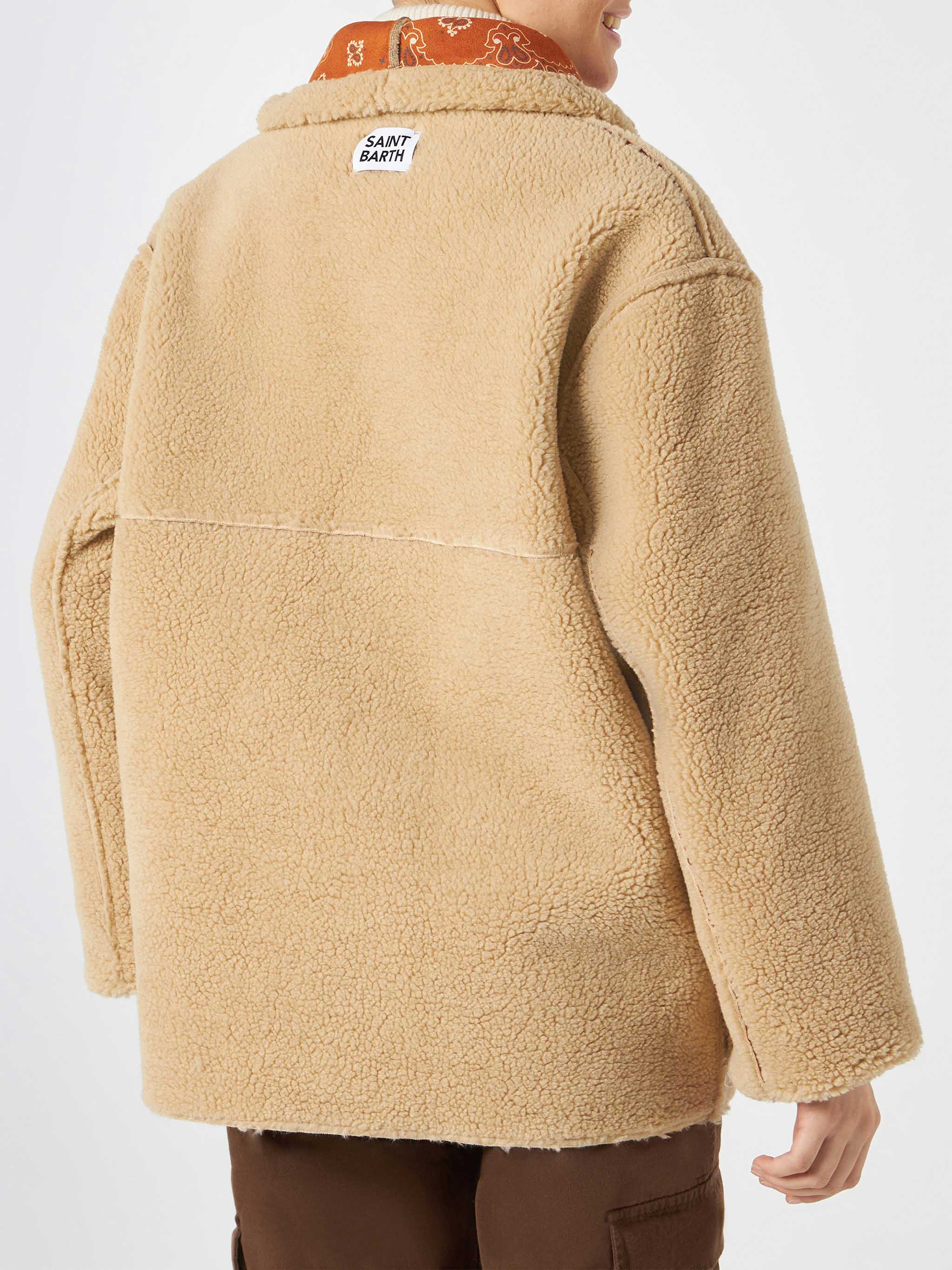 mc2-saint-barth-dorys-giacca-donna-reversibile-shearling-stampa-bandana-beige image 4