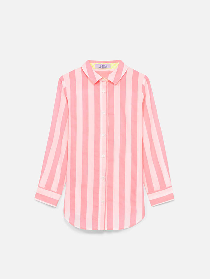 mc2-saint-barth-sikelia-mini-camicia-bambina-righe-rosa-ricamo-st-barth-local image 2