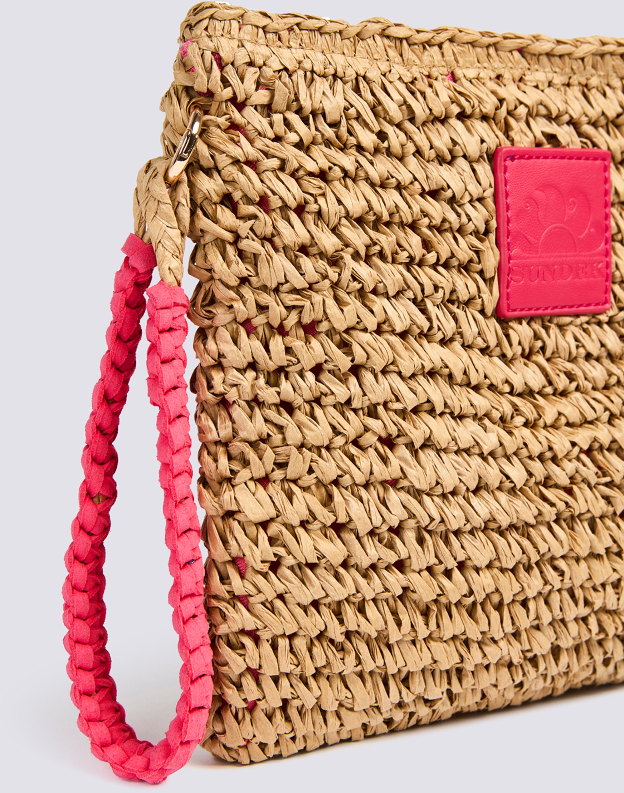 sundek-mini-borsa-paper-straw-effetto-paglia-con-zip image 3