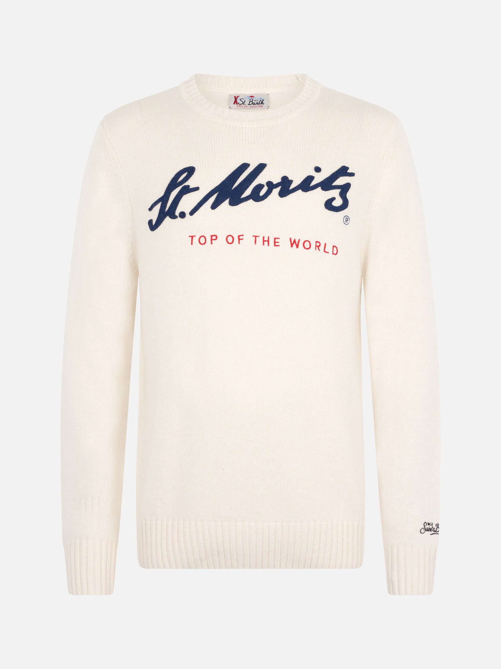 mc2-saint-barth-bombardino-maglia-cotone-bianca-ricamo-st-moritz-uomo image 4