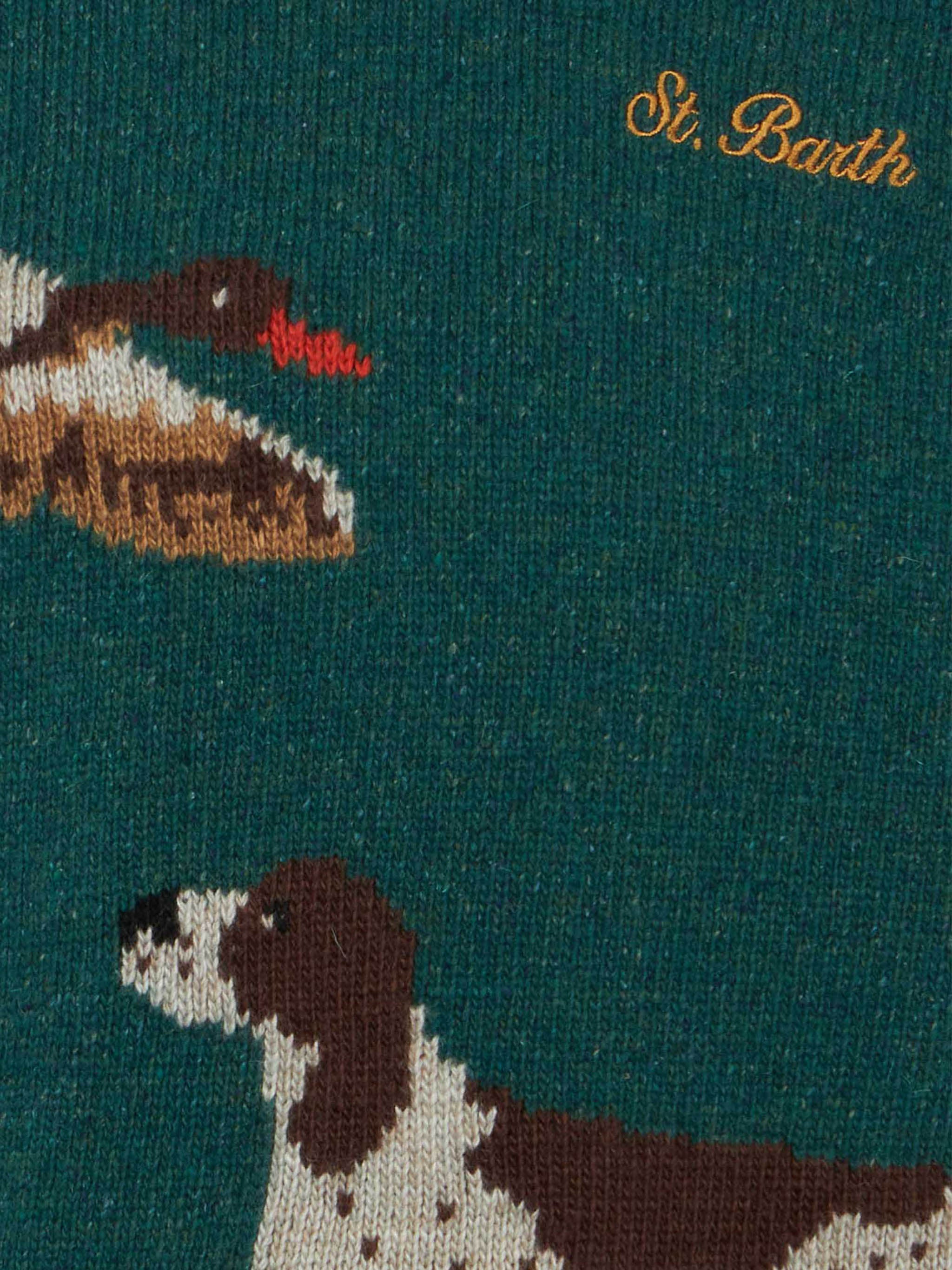 mc2-saint-barth-dou-maglione-bambino-donegal-verde-stampa-cani image 2