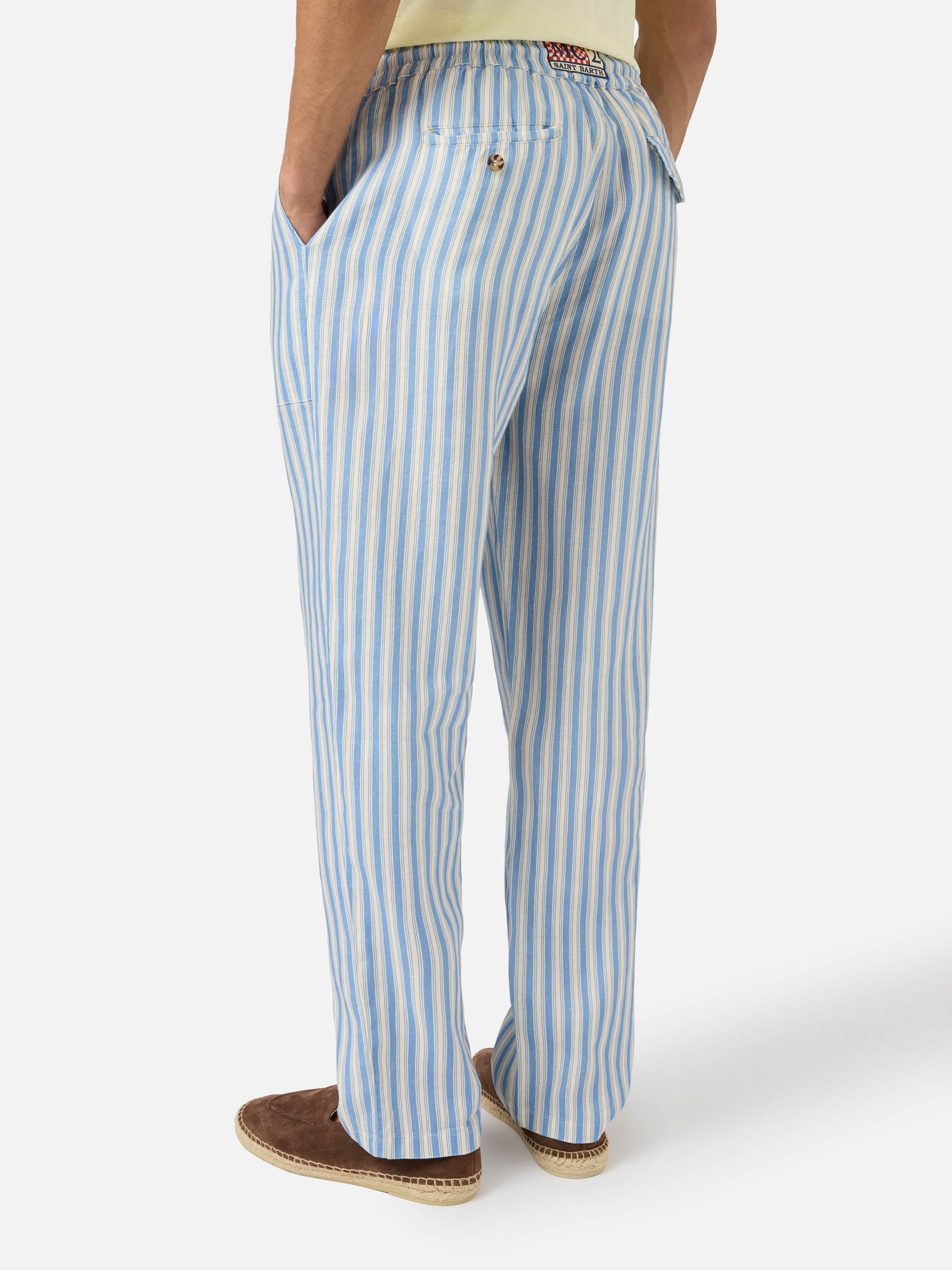 mc2-saint-barth-calais-pantalone-lungo-uomo-lino-righe-panna-azzurro image 3